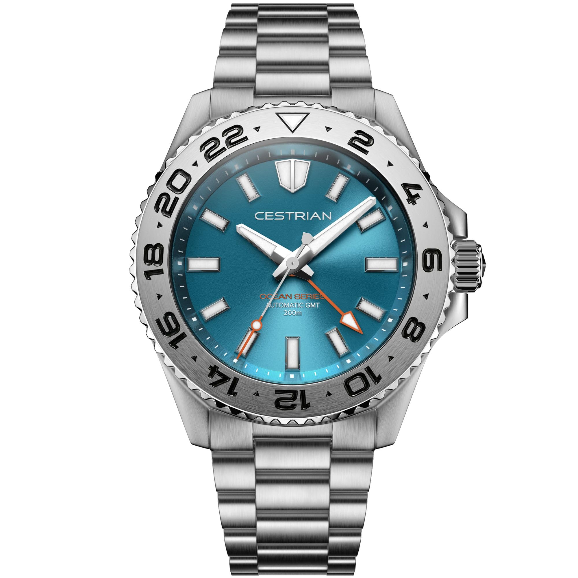 Cestrian Ocean Series 42 mm Automatik-Herrenuhr, tropisches blaues Zifferblatt, Gehäuse und Armband aus 316L-Edelstahl, wasserdicht bis 200 m