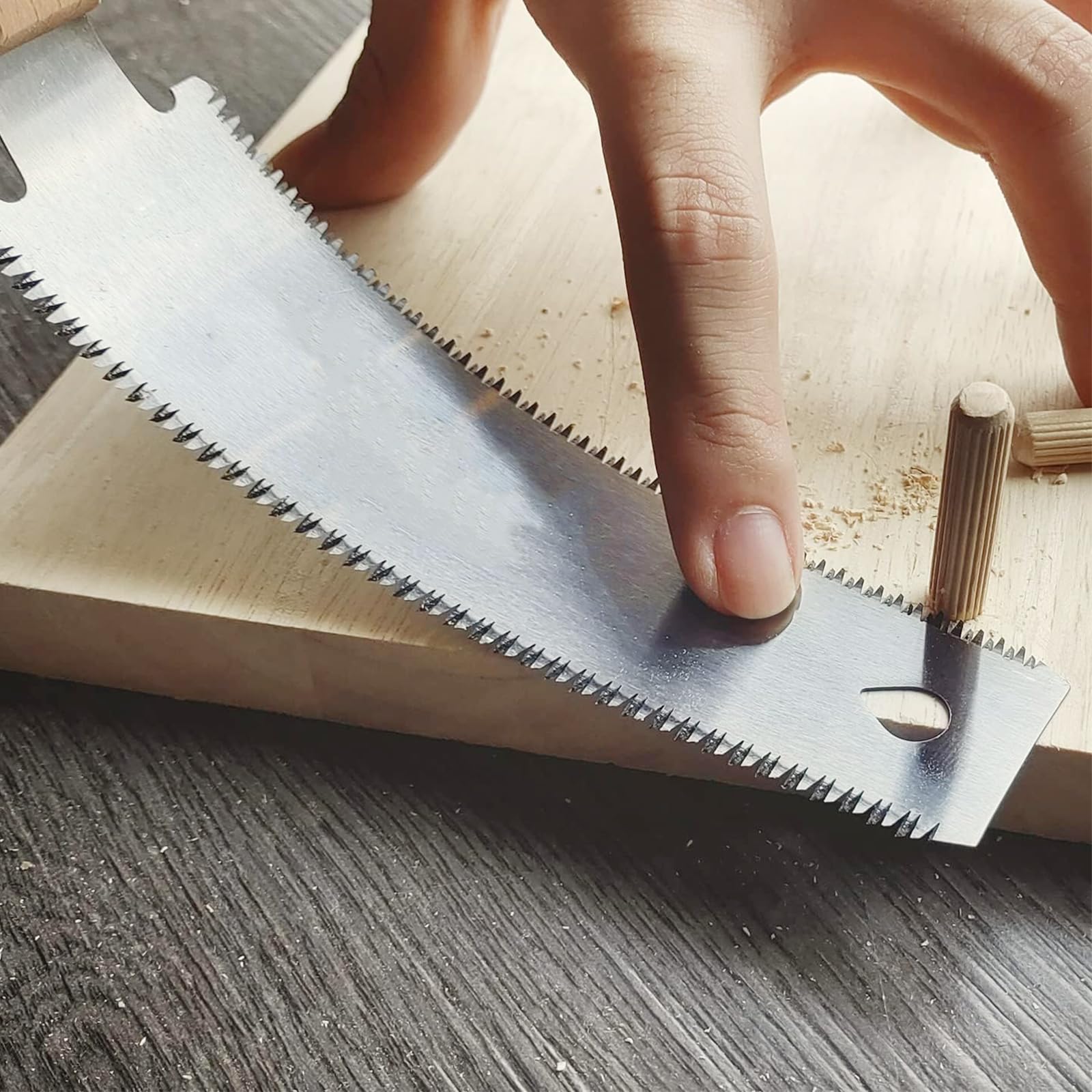 Sega a Mano Piccola Giapponese Doppia Lama 12/17 TPI Lama 150mm per Lavorazione Legno