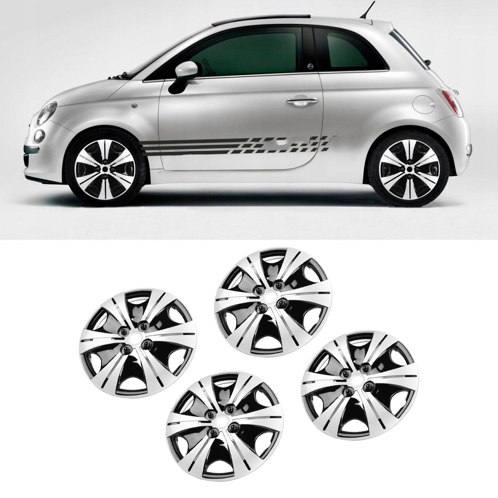 14 Cali Hubcaps Kołpaki Uniwersalne Dopasowanie ABS Plastikowe