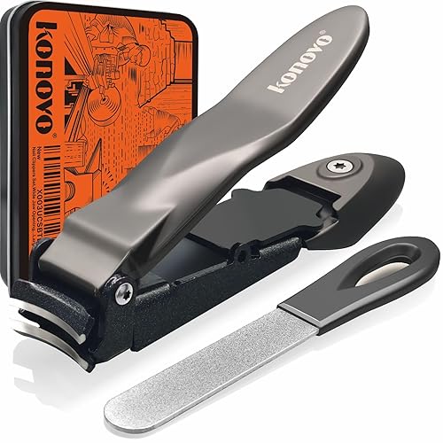 Konovo Cortaúñas para hombres, cortaúñas para uñas gruesas para personas mayores, juego de cortaúñas con atrapador, cortaúñas profesional