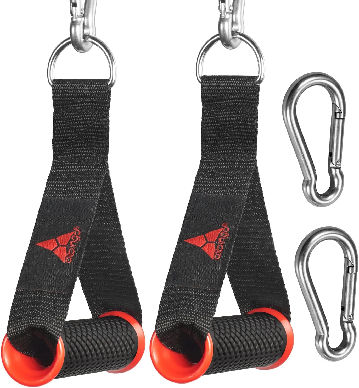 Pro Cable Handles Compatible with Bowflex and Cable Machine, Heavy Duty Exercise Hand Grips Attachment with 2 Carabiners for Resistance Bands Home Gym