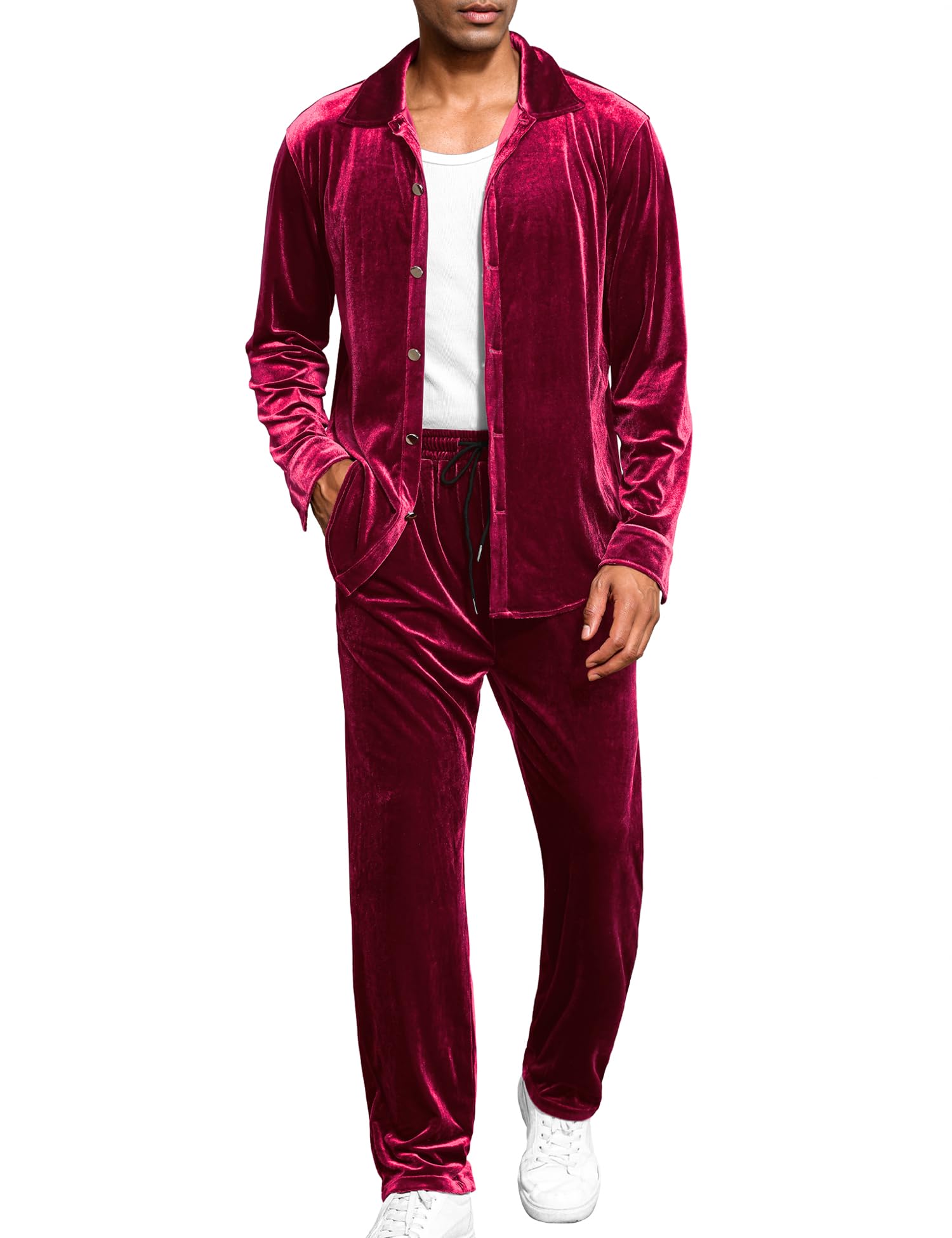 LecGee Men 2 Piece Tracksuit Outfit Contrast Color Patchwork Hoodie Sweatshirt Sweatpants Casual Jogging Sweatsuit Set - Product Details