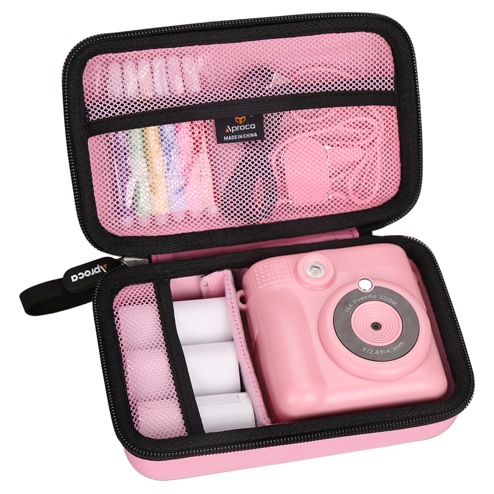 Aproca Kids Instant Print Camera Case Compatible with ESOXOFFORE, Dylanto, DUDUDRAGON, GKTZ Instant Cameras and Accessories (Case Only)-Pink