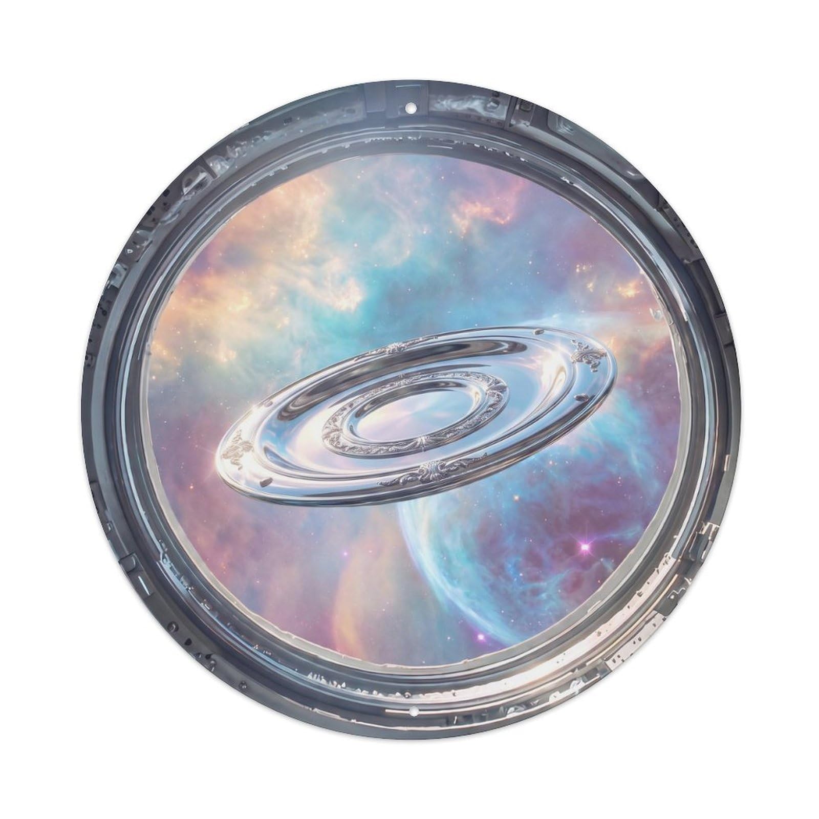 Metal Tin Sign Luxury Saucer from Space Station Porthole
