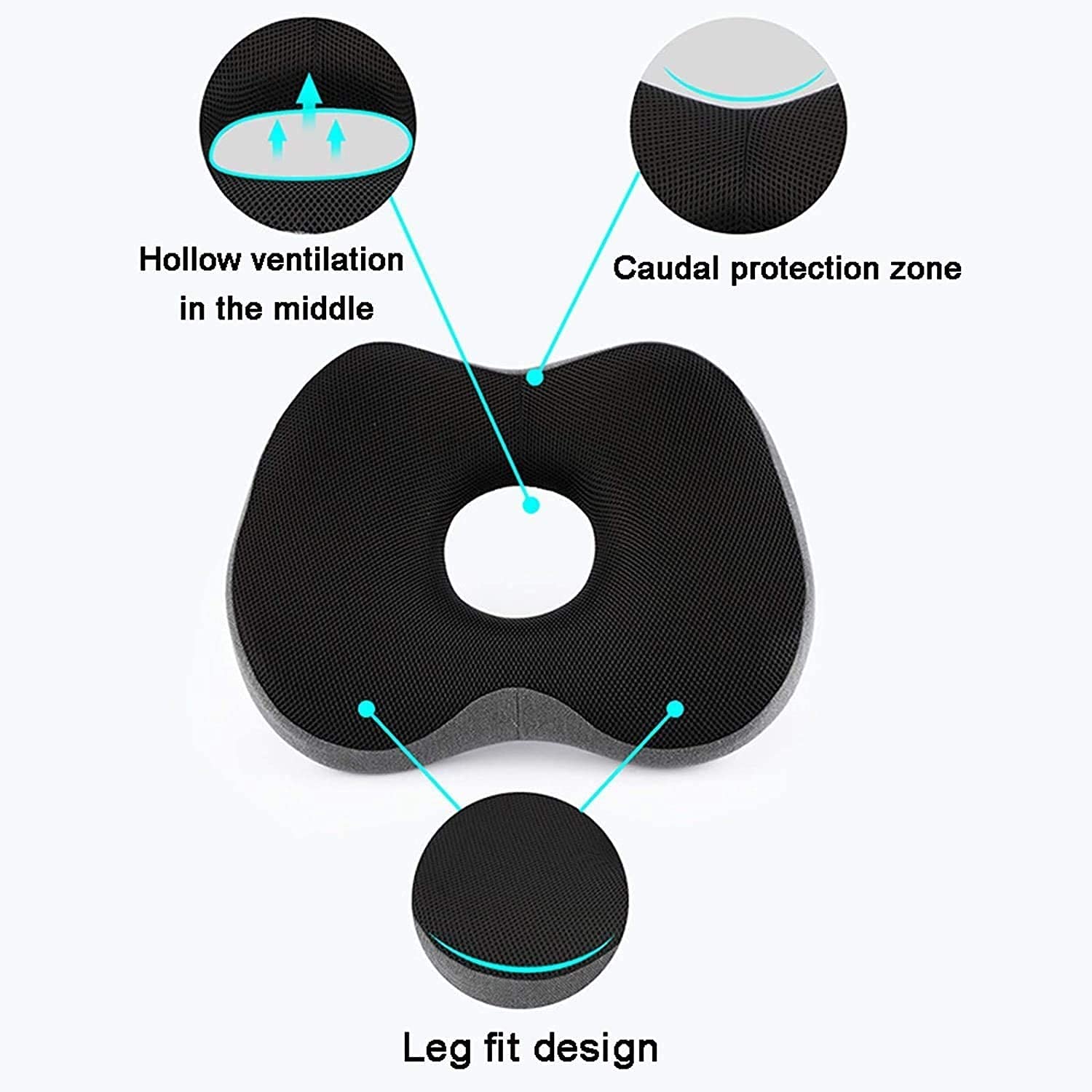Diseño ortopédico del cojín del Asiento del Asiento de la Almohada Donut |Tailbone & Coccyx 100% Memoria de la Almohada de Espuma |Alivio del Dolor para la hemorroidea, el Embarazo Poste Natal,