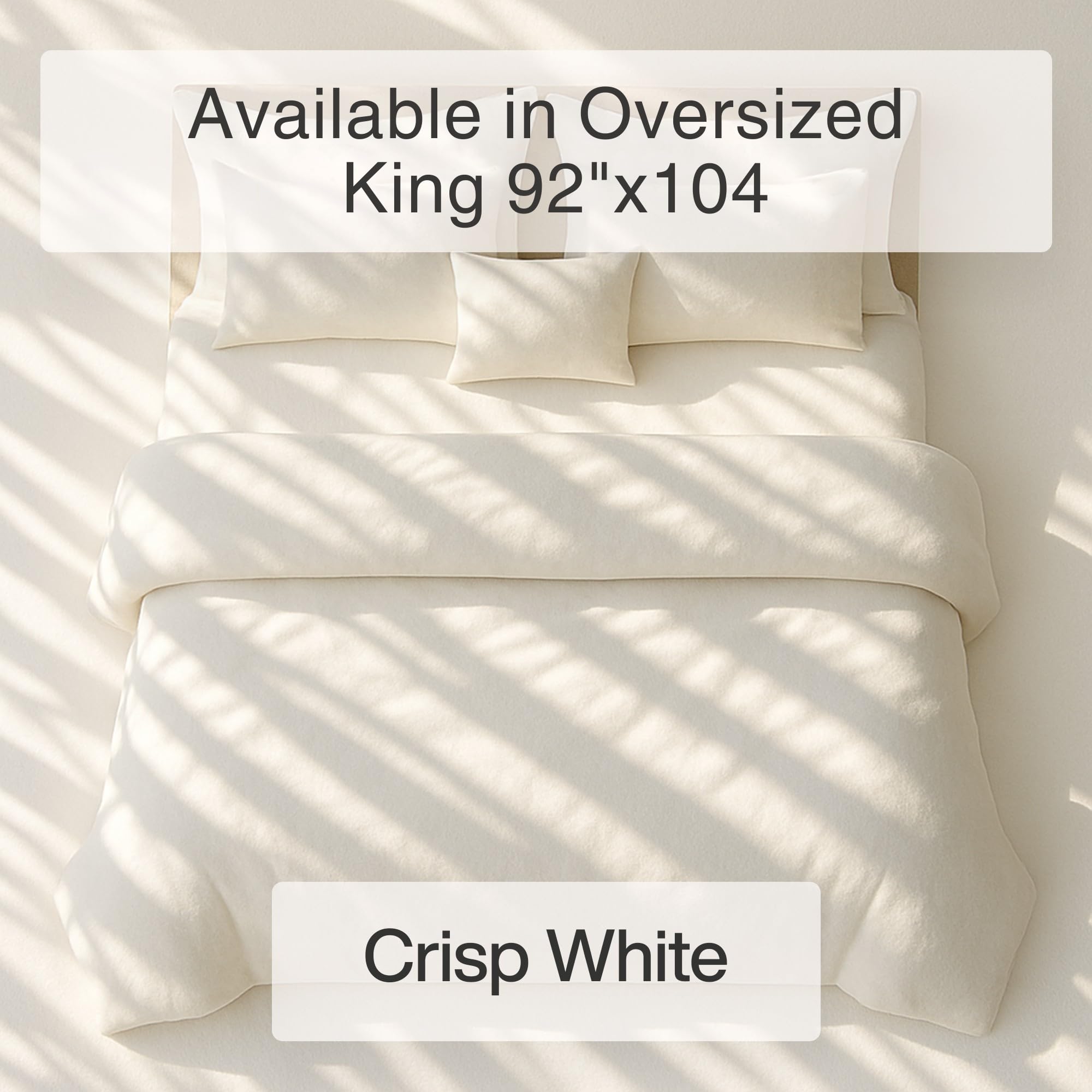 HomeSmart Gewichtsdeckenbezug für King-Size-Betten, ultraweich, weiß, Minky, passend für 92 x 104 cm gewichtete Decke (nur Bezug)