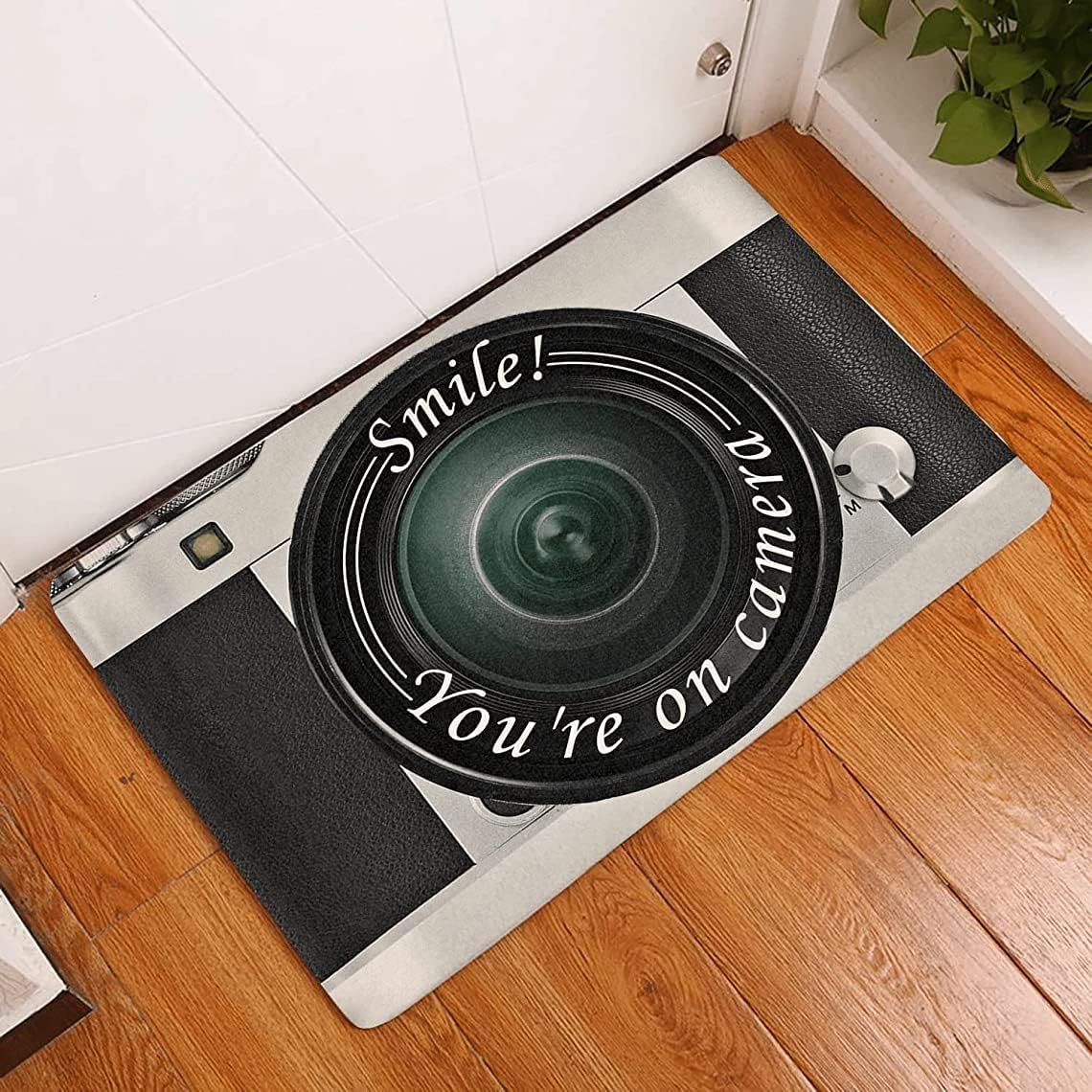 Amazon.com: Smile You're On Camera Non Slip Entryway Rugs for Indoor ...