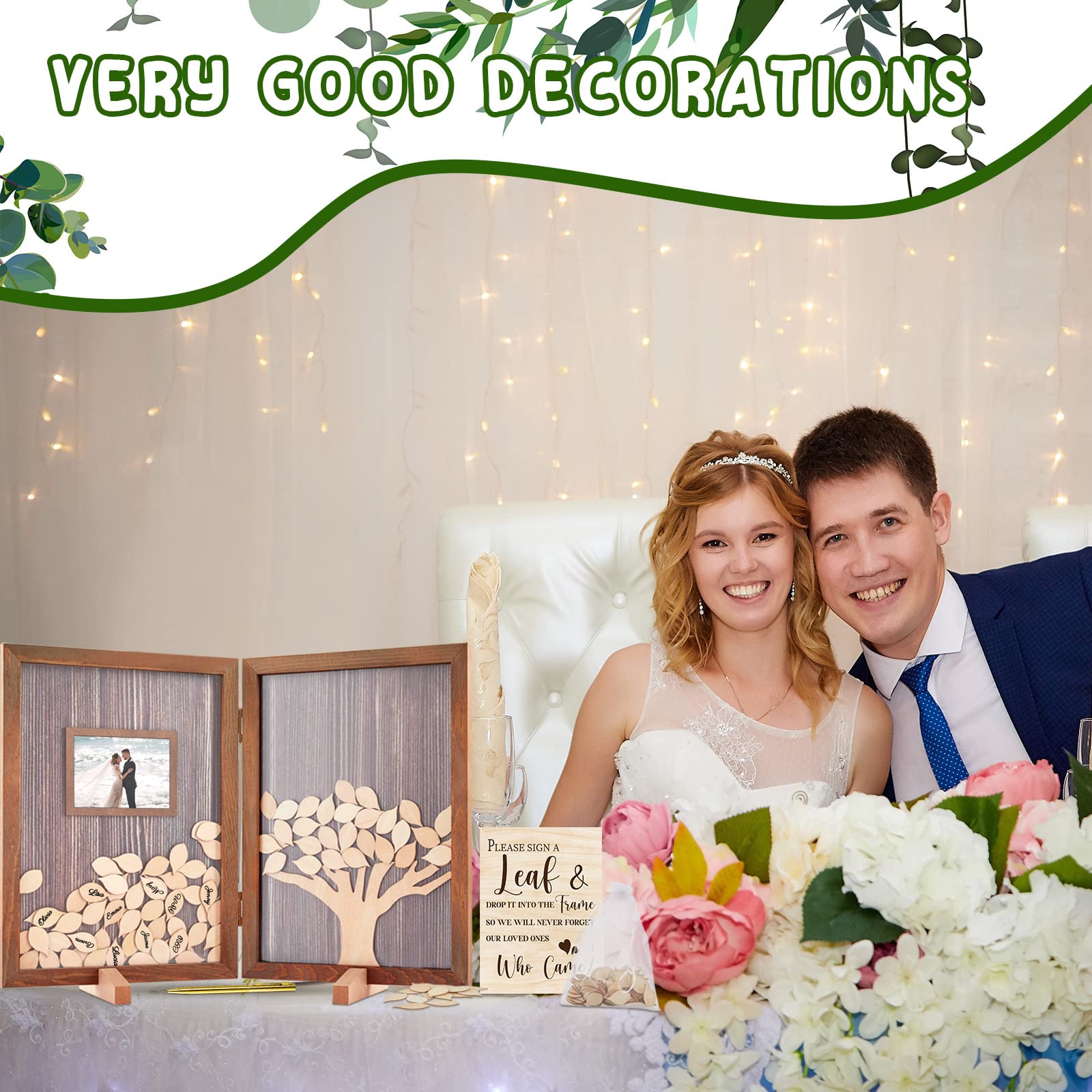 164 Pcs Wedding Decorations Wedding Guest Book Alternatives 160 Pcs Leaves Wedding Sign Guest Book Wedding Reception Wedding Favors for Guests Personalized Sign in Guest Book for Wedding