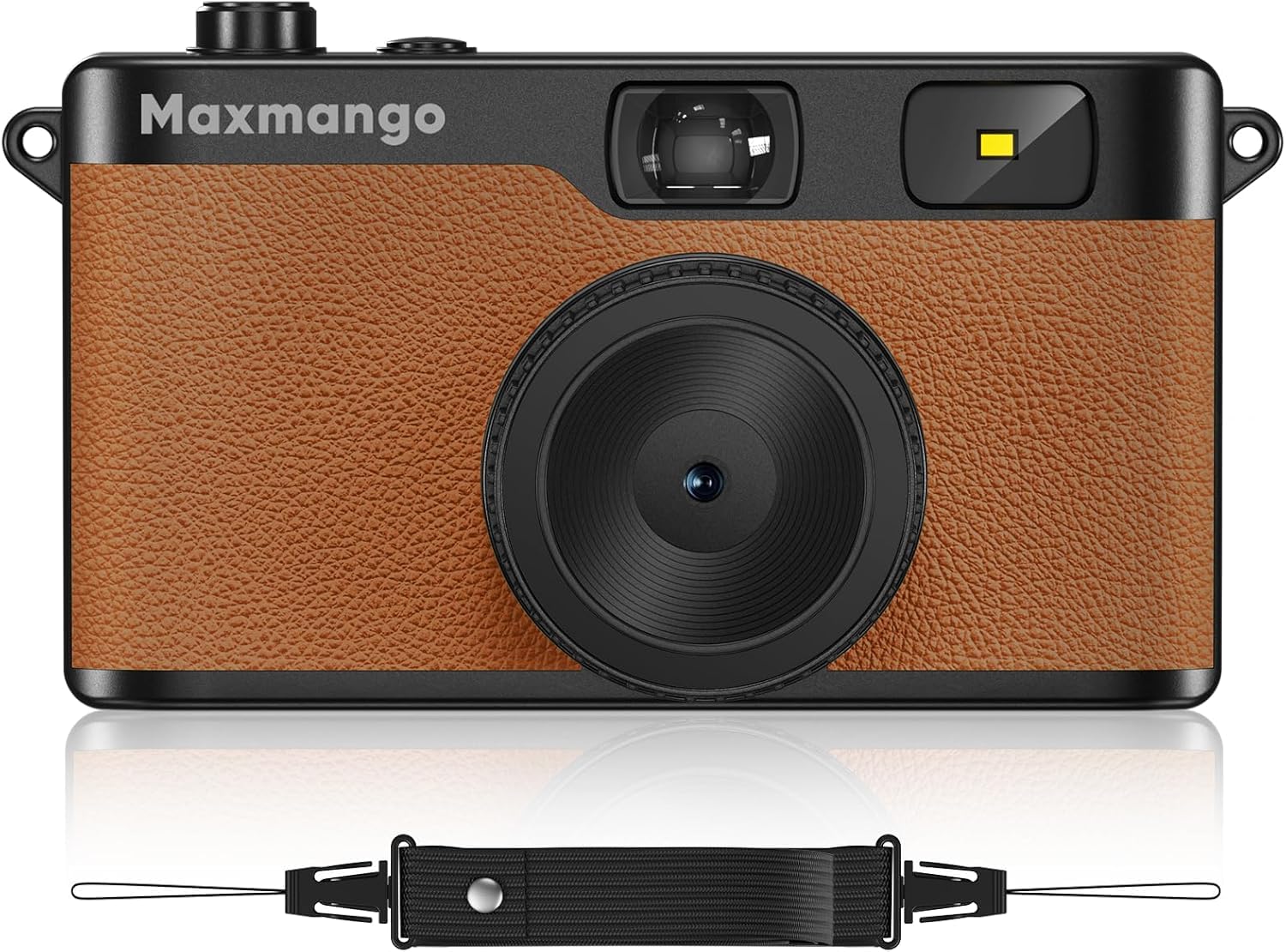 Maxmango D53 Cámara Digital de Estilo Retro sin Pantalla, 12 MP Filtros DIY, Cámara Digital compacta sin Pantalla con Tarjeta SD de 8 GB para 4000 Fotos (Marrón) - 1