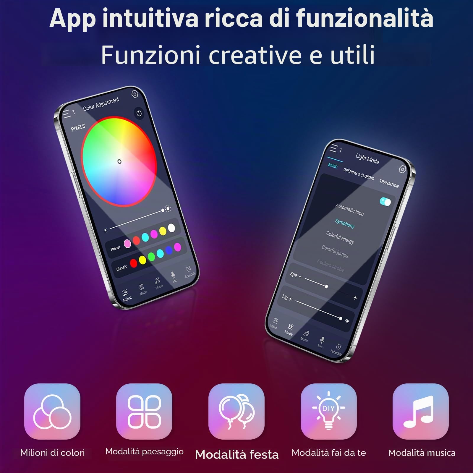 Striscia luminosa al neon RGB-IC, 10 m, USB, 5 V, USB, Bluetooth, LED per parete, striscia luminosa per esterni, controllo app, sincronizzazione musica, ideale per la decorazione della stanza