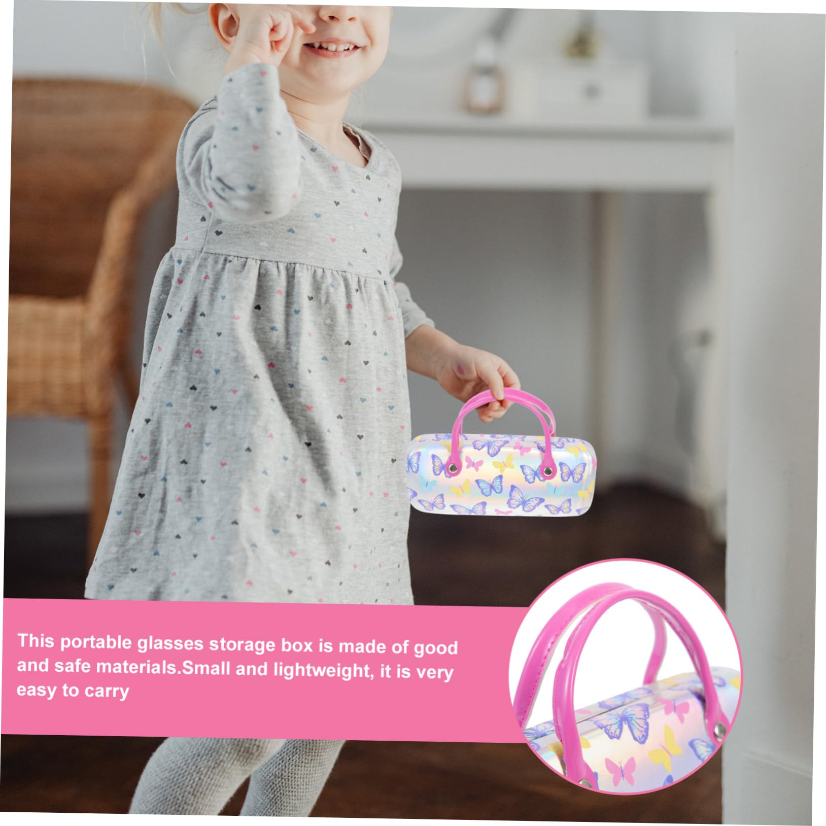 Holibanna Kreative Tragbare Kind Gehäuse Glasbehälter Für Terrarium Süße Kosmetiktasche Pu-brillen-aufbewahrungsbox Kindersonnenbrille Mit Etui Brillenetui Für Mädchen Student Pu-leder