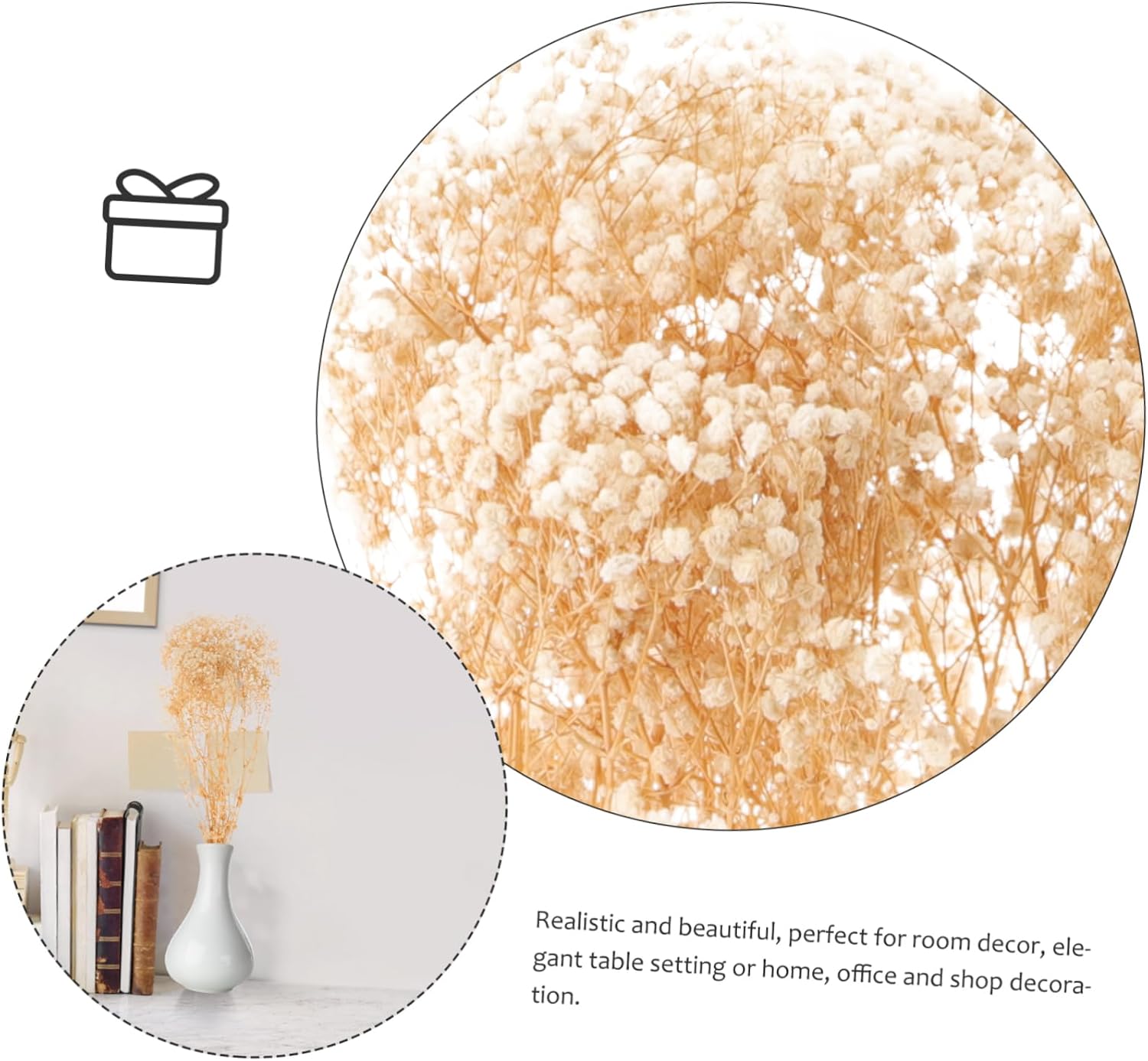 STOBAZA Bundle of Dried Babysbreath Flower Bouquets for Home Decor Wedding Centerpieces and Table Arrangements Natural Preserved Flowers