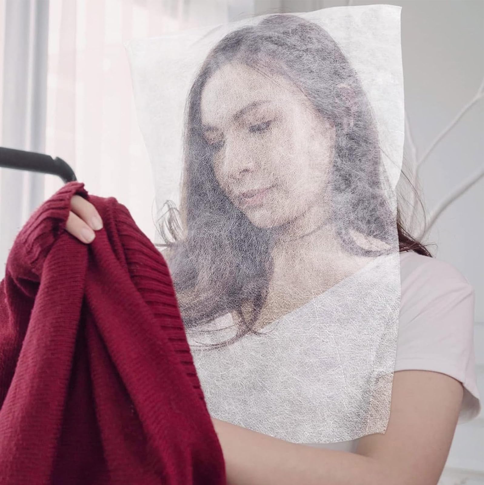 100 protectores de maquillaje desechables para cubrir la cara y la ropa, para mujeres y niñas