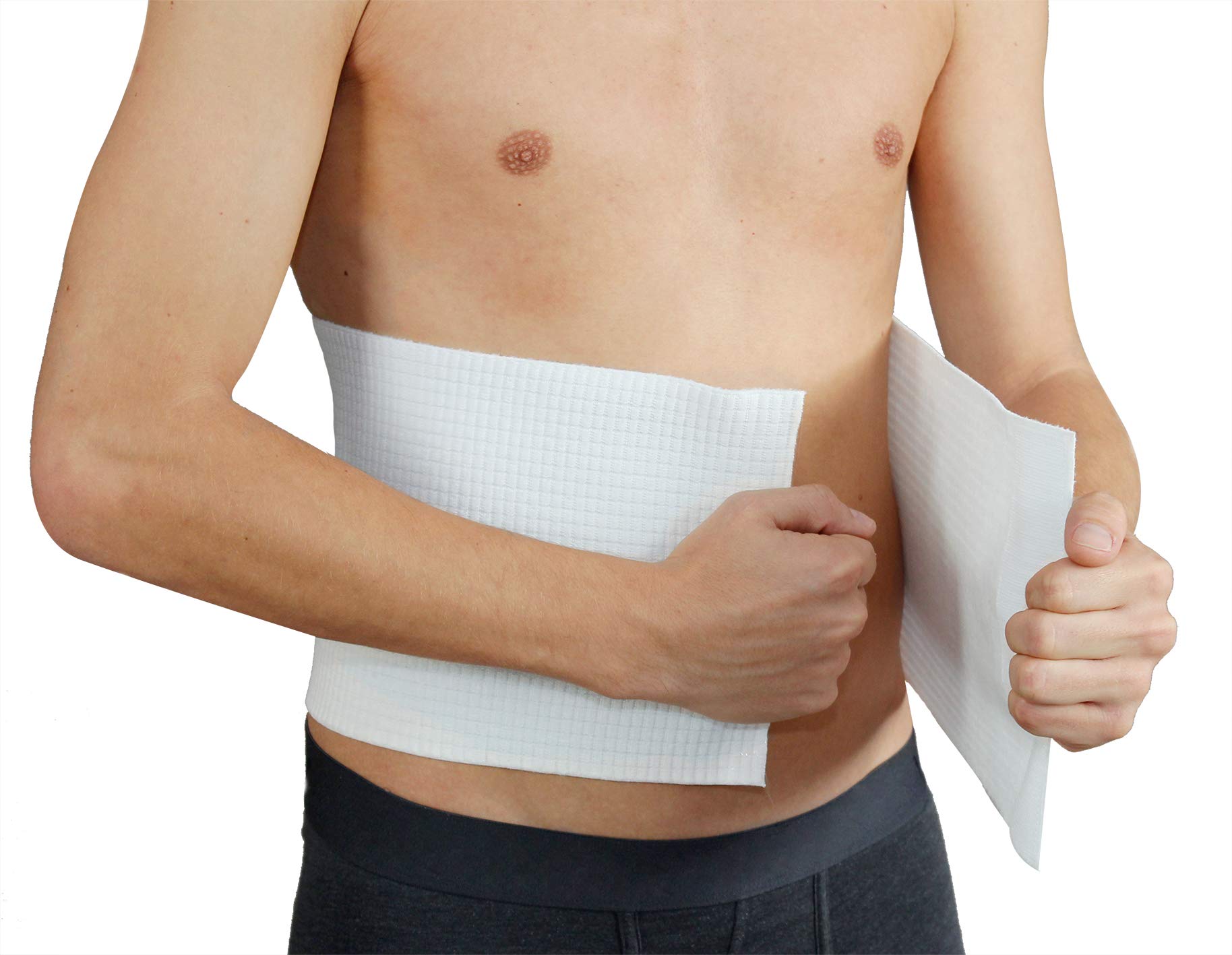 Hydas Rückenstützbandage Standard, Gürtel für einen gesunden Rücken und korrekte Haltung, Bandage bei leichten Rückenschmerzen (Einfache Stützkraft) weiß