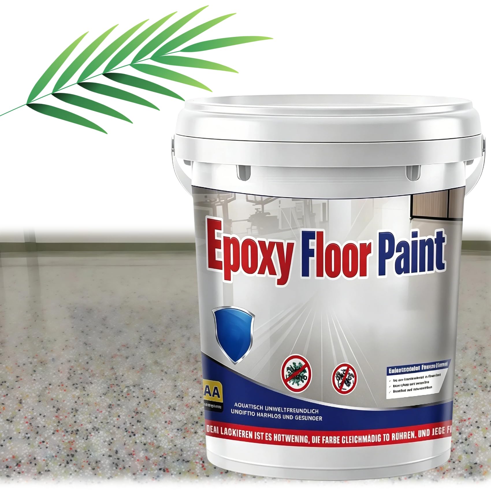 Jelaqmot Epoxy Colored Sand Floor Paint for Concrete, Garage, Basement & Outdoor, Self-Leveling Marble Effect, Waterproof Non-Slip (Colorful)