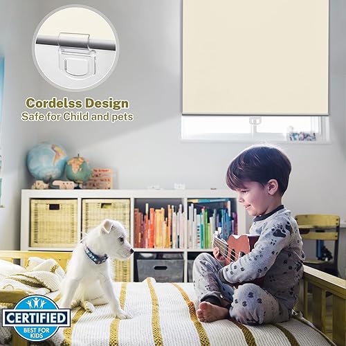 Miniatura 3 de Persianas enrollables sin cordón para ventana, persianas enrollables con aislamiento térmico enrollables para el hogar, oficina, sala de estar,