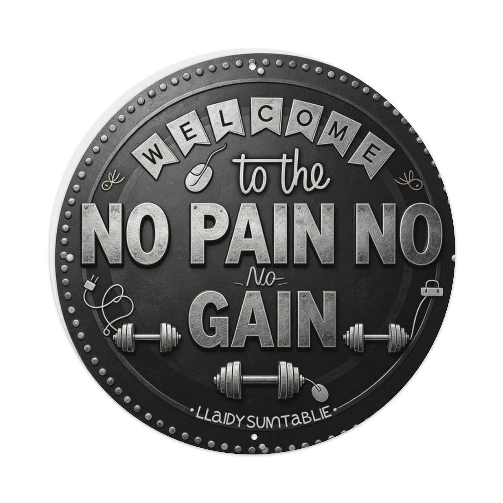 Home Gym Motivational Metal Tin Sign Plaque