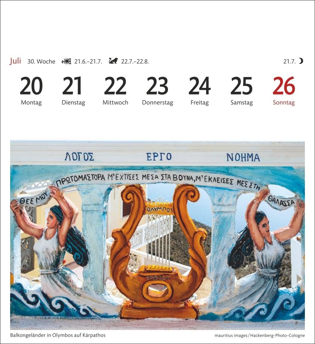 Griechische Inseln Sehnsuchtskalender 2026 - Wochenkalender mit 53 Postkarten: Reise-Kalender mit 53 hochwertigen Motiven der schönsten Plätze Griechenlands.