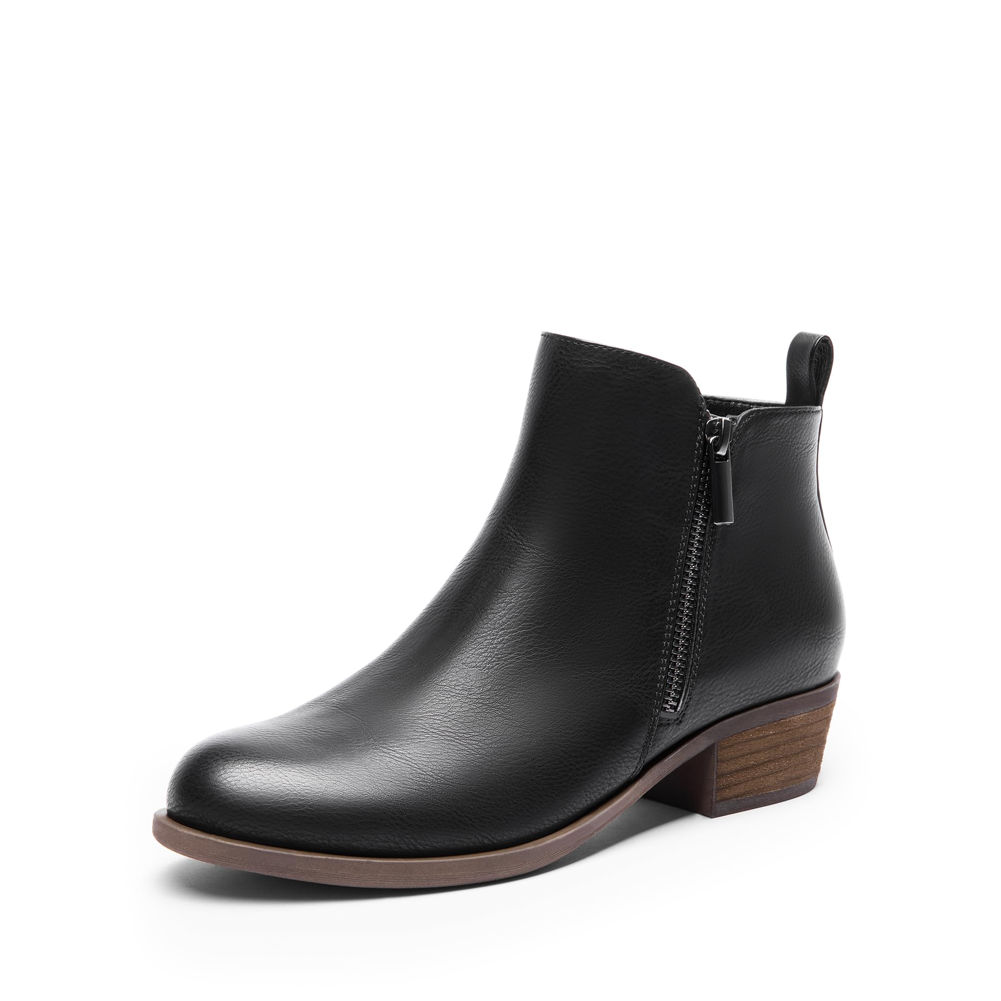 DREAM PAIRS Womens Ankle Boots Classic Low Chunky Heel Side Zipper Booties Shoes