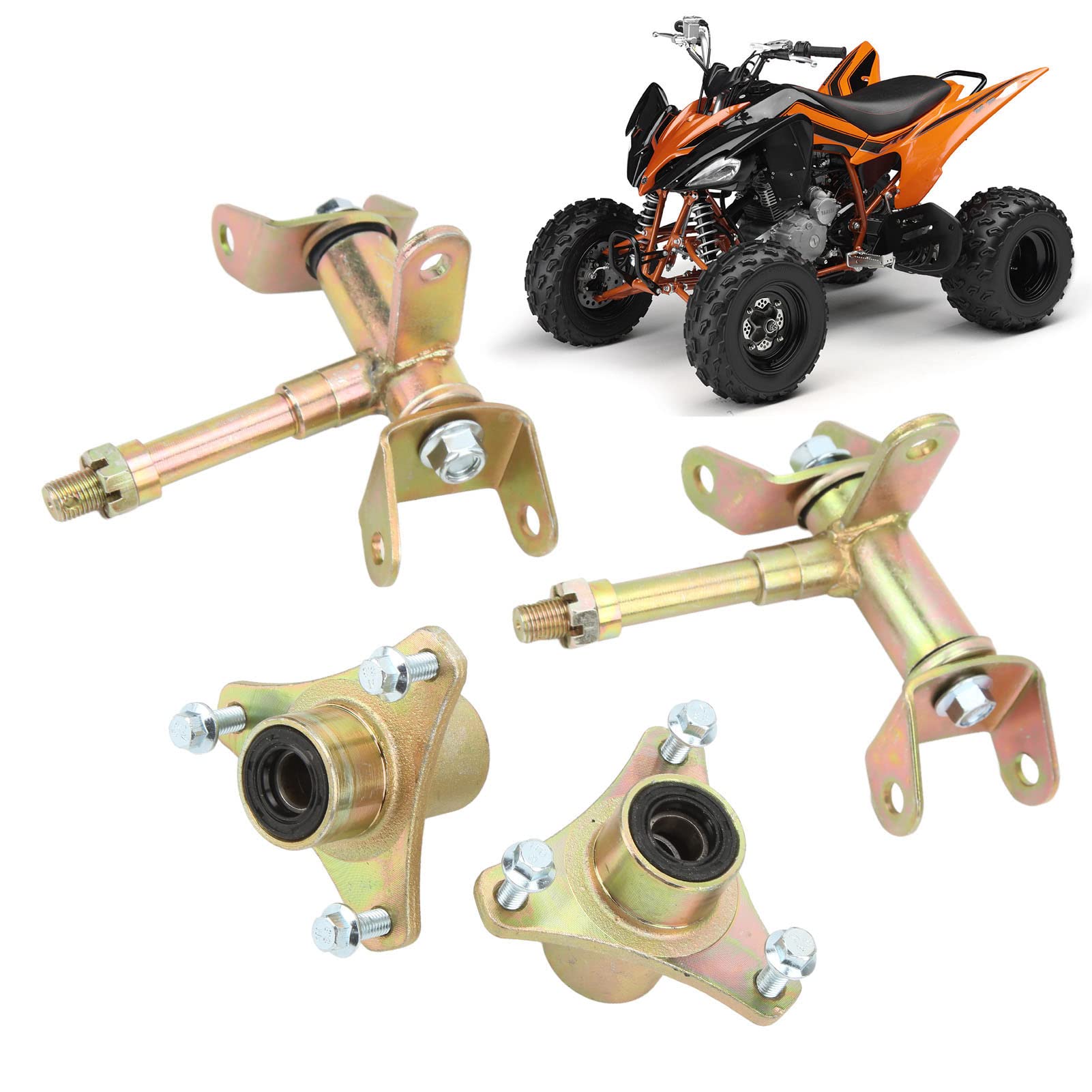 Dioche Vorderes Achsschenkel-Spindel-Set, Vorderes Achsschenkel-Spindel, Linke Rechte Bremsscheibe, Radachse, Felge, Nabe, Achsschenkel für ATV