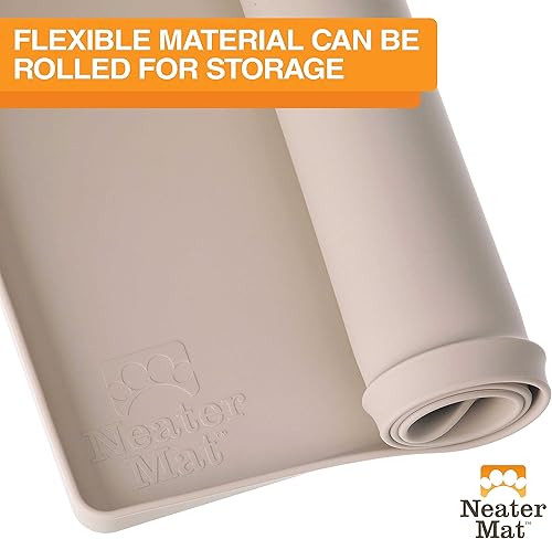 Miniatura 67 de Neater Pet Brands Neater Mat - Tapetes para mascotas para comida y agua, tapete de silicona impermeable, bandeja de alimentación, tapete de comida