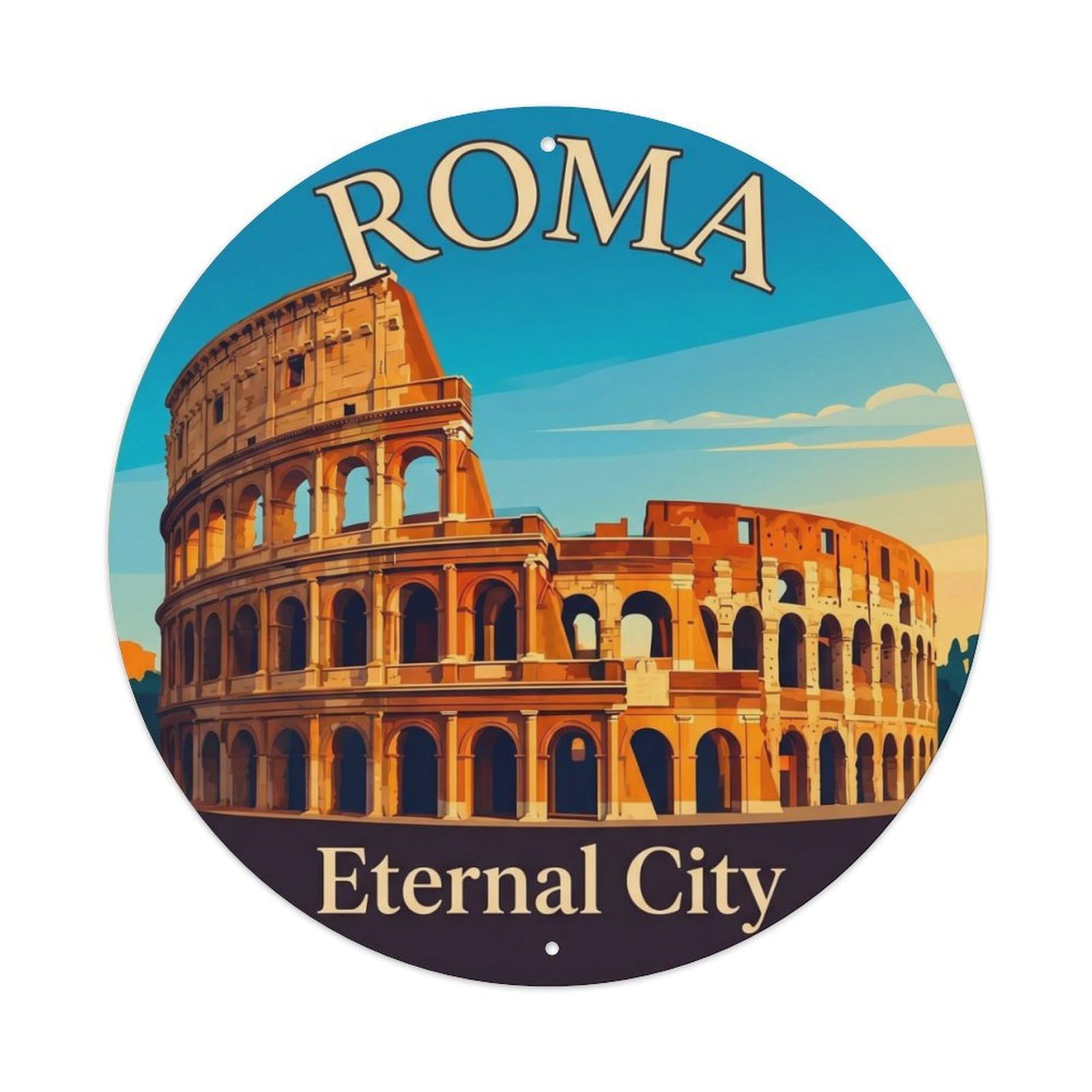 Fqnyr Style Vintage Travel Rome Colosseum Italy Metal Tin Sign
