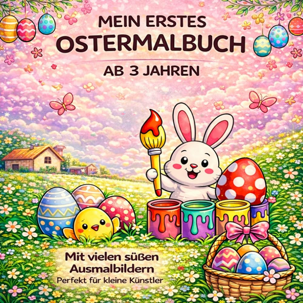 Oster Malbuch für Kinder ab 3 Jahren: Süße Ausmalbilder mit Osterhasen, Kücken & Osterhasen
