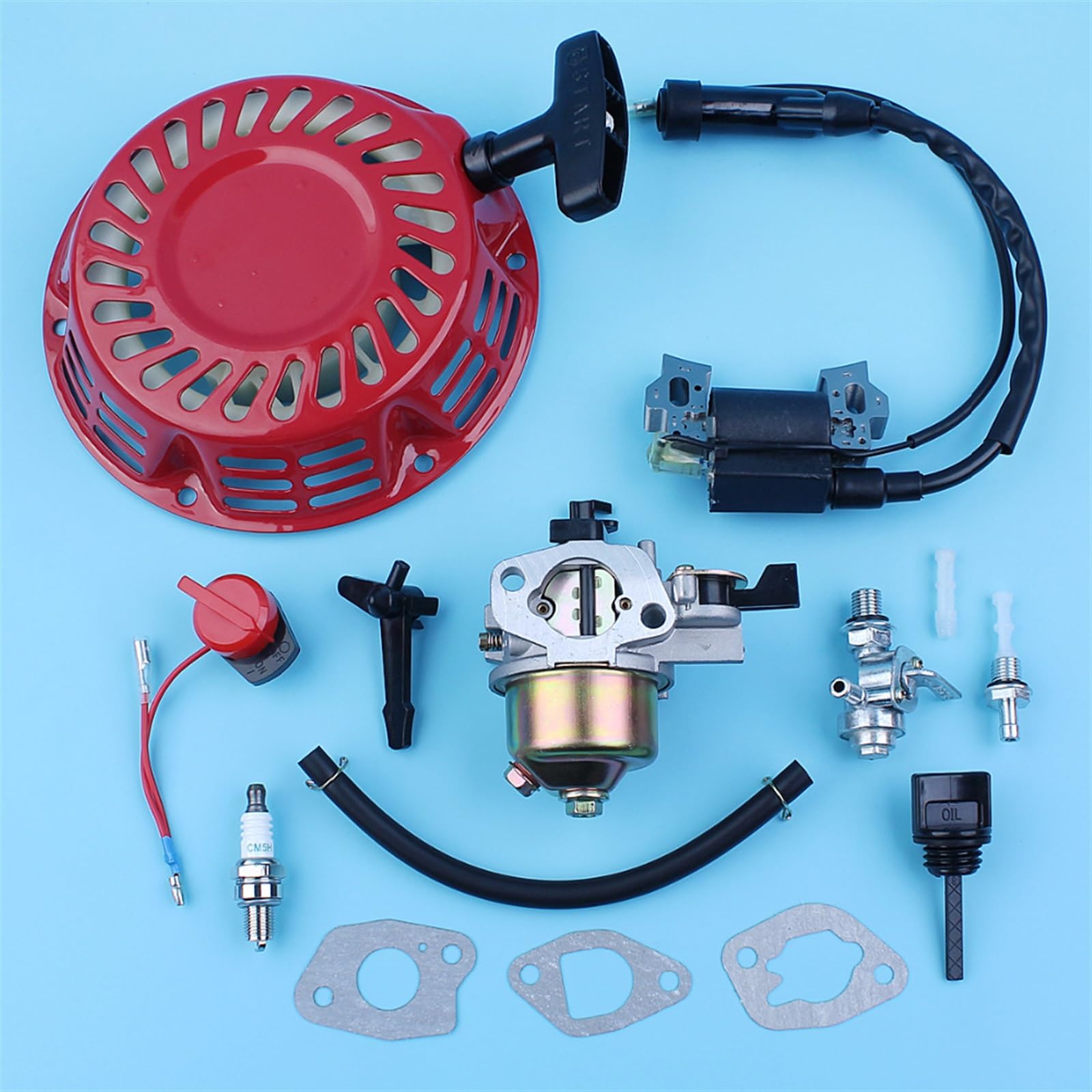 Carburatore Bobina di accensione Interruttore di accensione/spegnimento Kit asta dello starter GX160 5,5 HP GX200 6,5 HP 168F 170F Pompa dell'acqua del generatore Kit interruttore per motosega