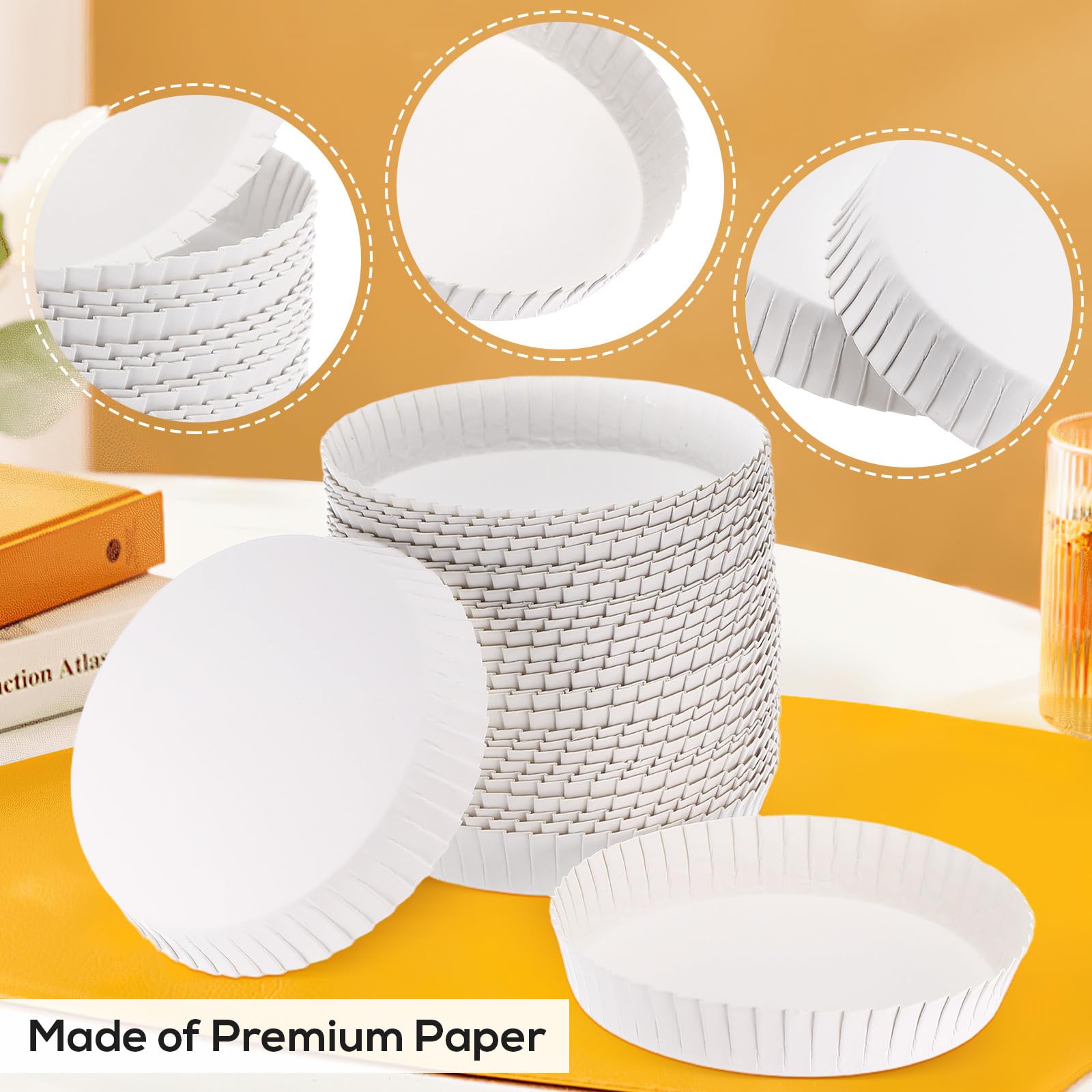 Ciieeo 100 Piezas Tapas Desechables para Vasos de Papel Protectoras para Copas de Vino Cubiertas para Bebidas Uso Hotel Restaurante Cafetería
