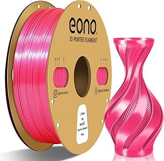 Eono Silk PLA Filamento para Impresora 3D, 1.75mm, 1kg, Color Rosa, Impresiones con Acabado Brillante y Nacarado de aspecto Sedoso, Apropiado para Piezas Decorativas.