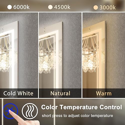 Miniatura 3 de SaniteModar Espejo de baño LED, 60 x 28 pulgadas, con luces regulables, espejo de tocador con alto lúmenes, espejo de pared antivaho con tacto,