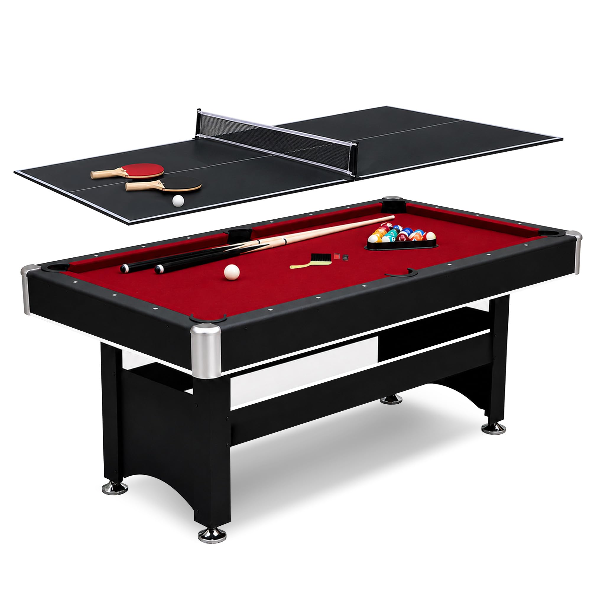 Photo 1 of Hathaway Spartan 6 ft Pool Table & Ping Pong Top Combo, 2-in-1 Game Table