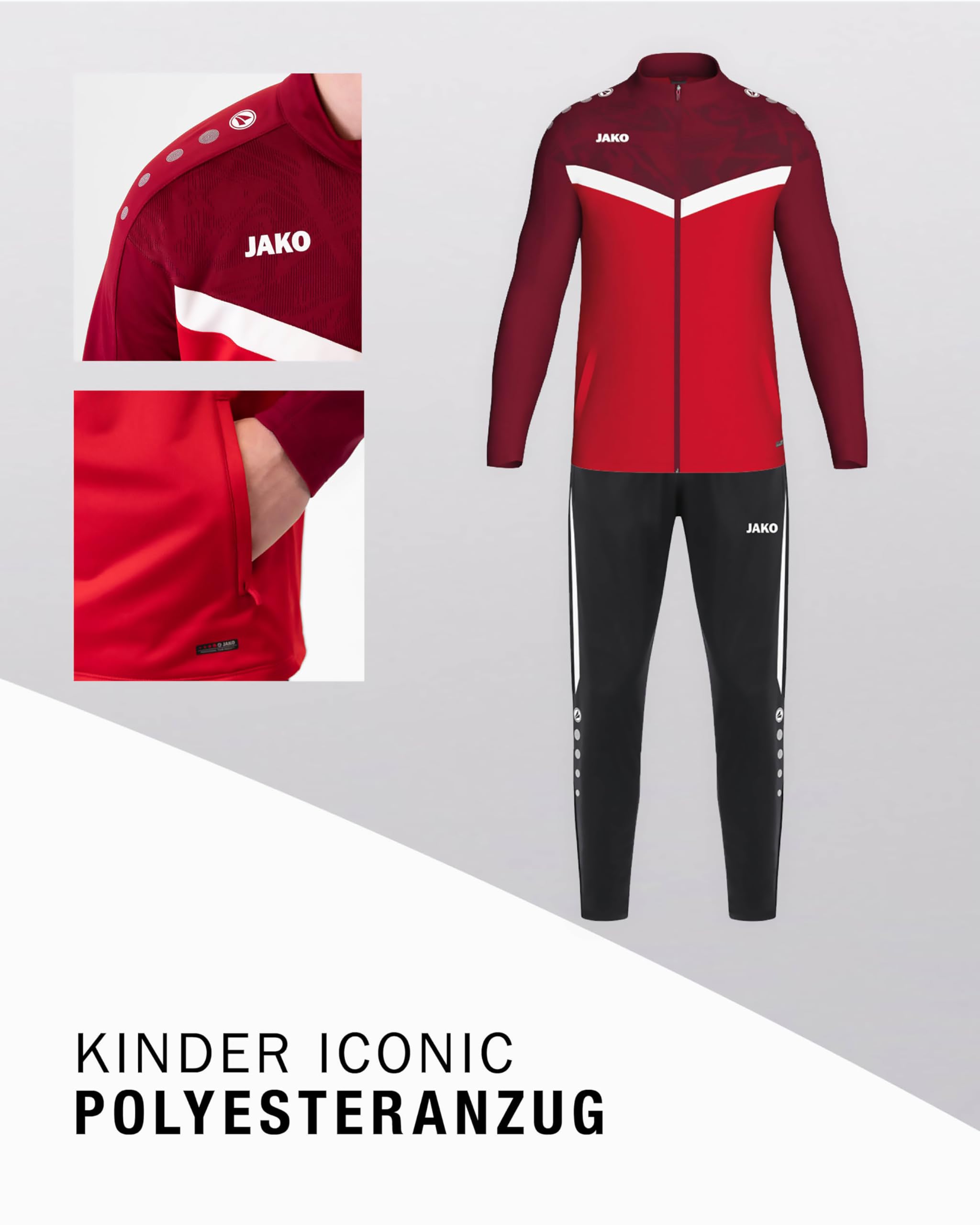 JAKO Unisex Kinder Jako Kinder Polyesteranzug Iconic Trainingsanzug (1er Pack)