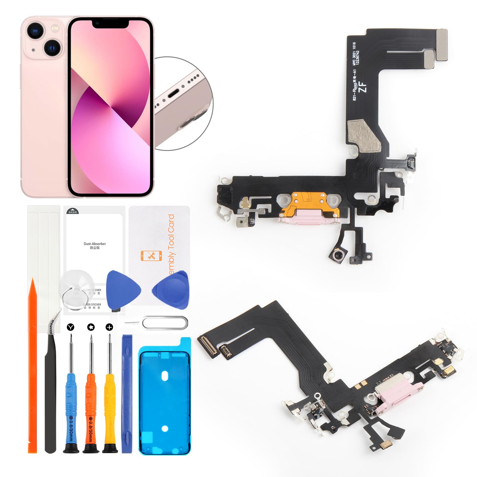 Amazon.co.jp: SRJTEK for iPhone 13 Mini USB 充電ポート交換修理品