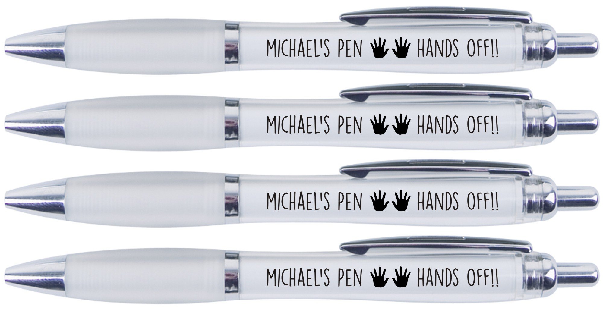 Michael's Pen Hands Off!!, 4 Printed PENS for Michael