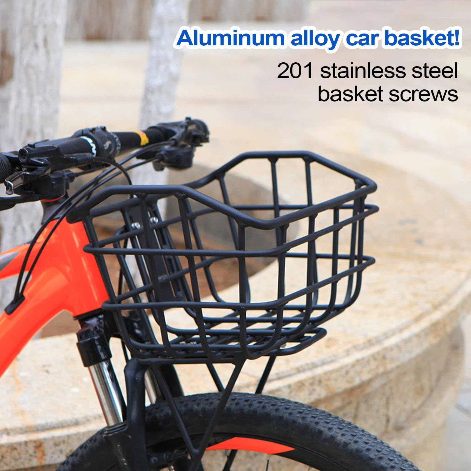 Cesta de metal para bicicleta | Soporte de almacenamiento fácil de montar para bicicletas - Sistema de montaje rápido preciso para viajes escolares y picnics