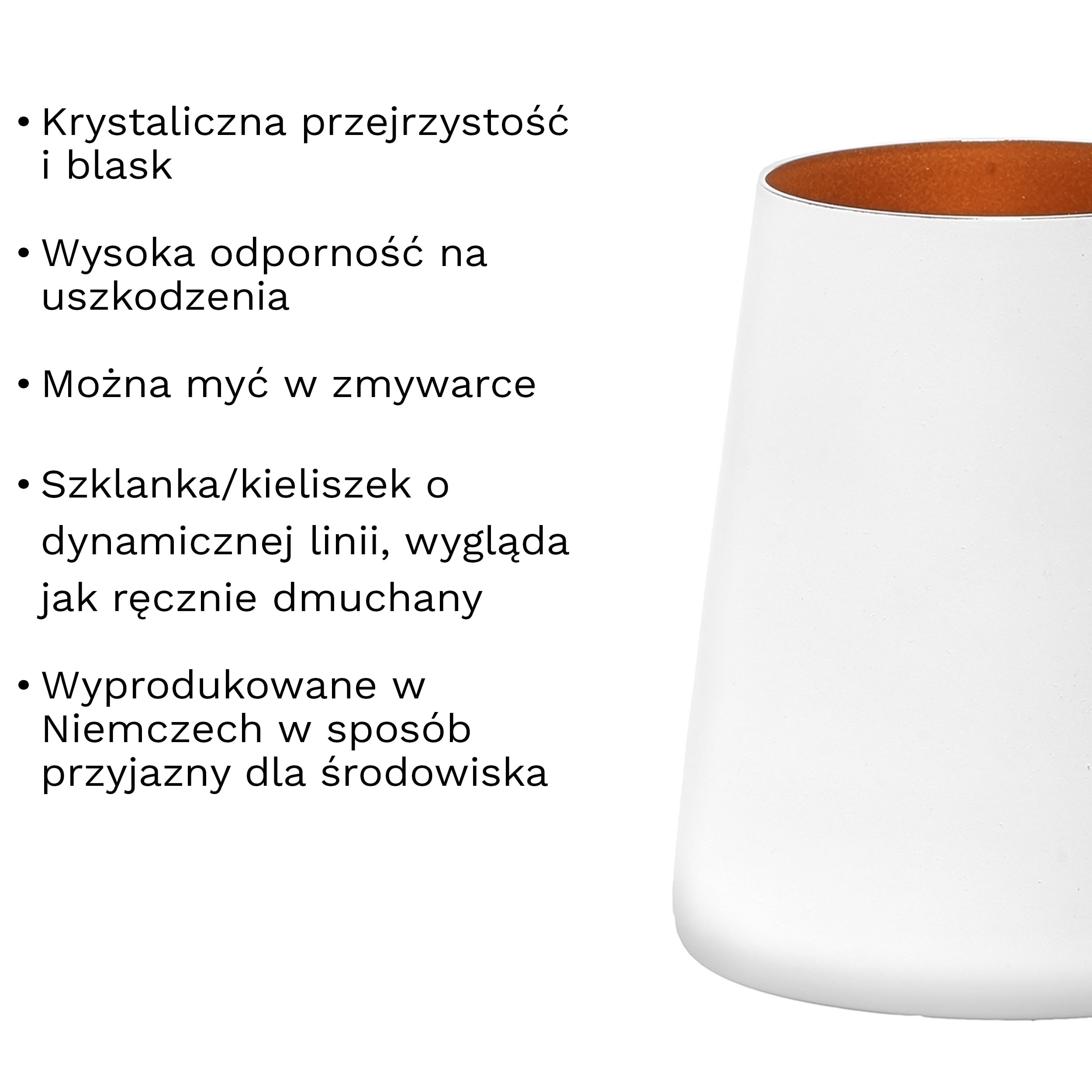 Stölzle Lausitz Szklanki Białe/Bronzowe Power Zestaw 6 sztuk, 380 ml – Nowoczesne Szklanki na Wodę, Wino, Drinki i Sok – Szklanki z Kryształu – Zmywarkoodporne i Wytrzymałe