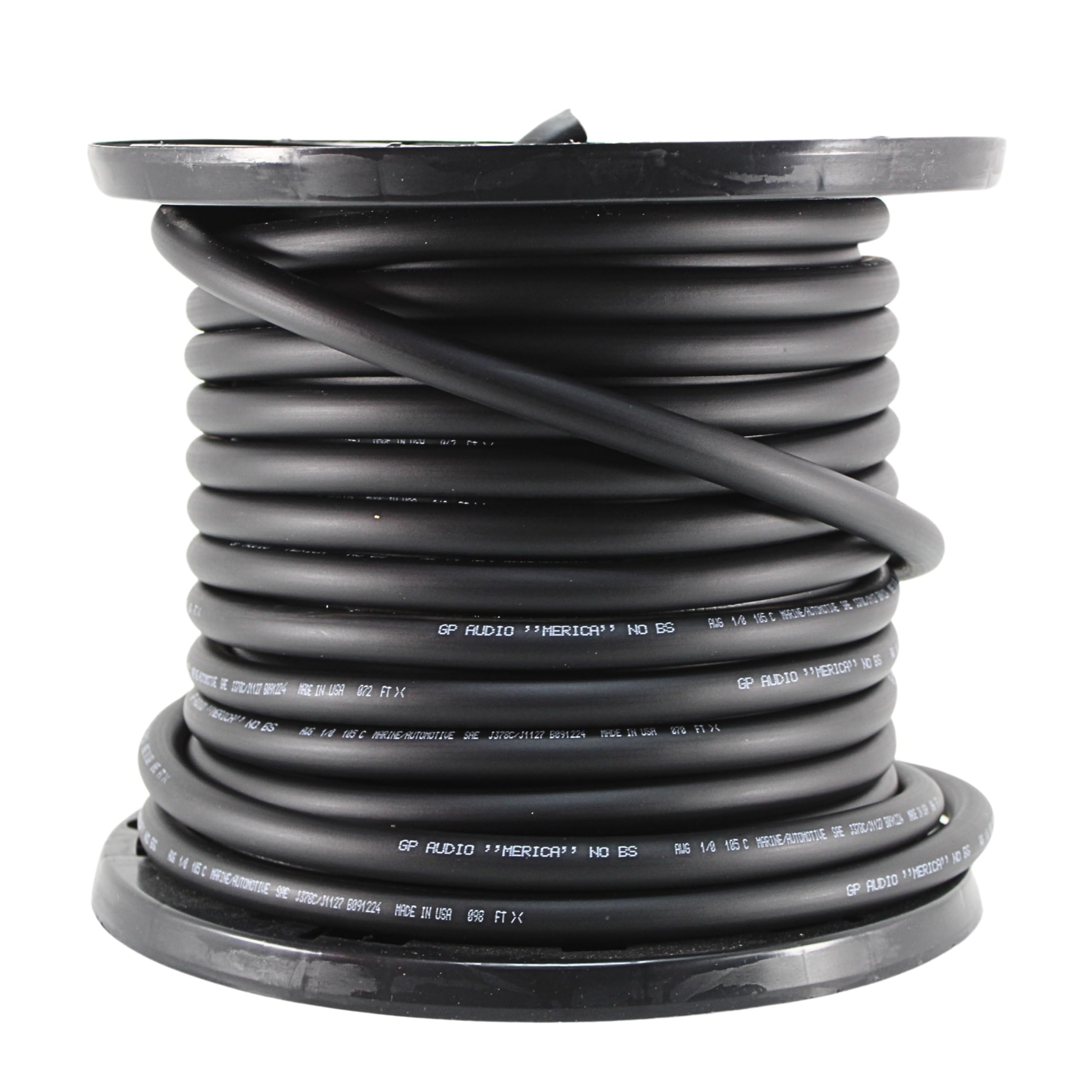 GP Car Audio 1/0 True AWG 100% OFC 0GA Pure Copper Power/Ground Wire Black Lot