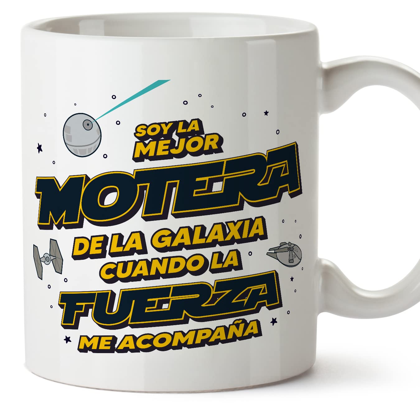 MUGFFINS Tazas para JEFE hombre - En Español - Mejor de la Galaxia Cuando Fuerza me Acompaña - 11 oz / 330 ml - Regalo original y divertido — view 91