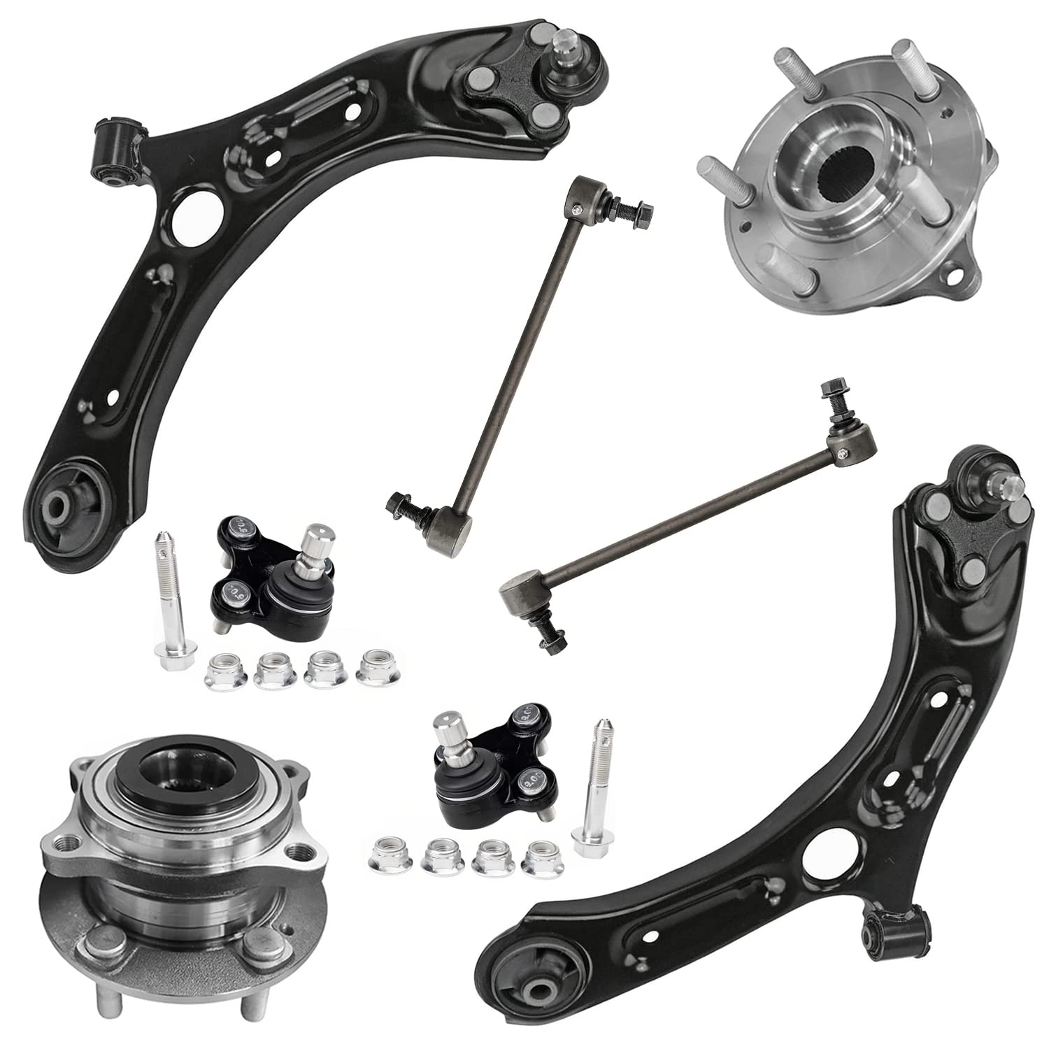 Detroit Axle - 8pc Front End Control Arms Kit for 2016-2021 Hyundai Tucson