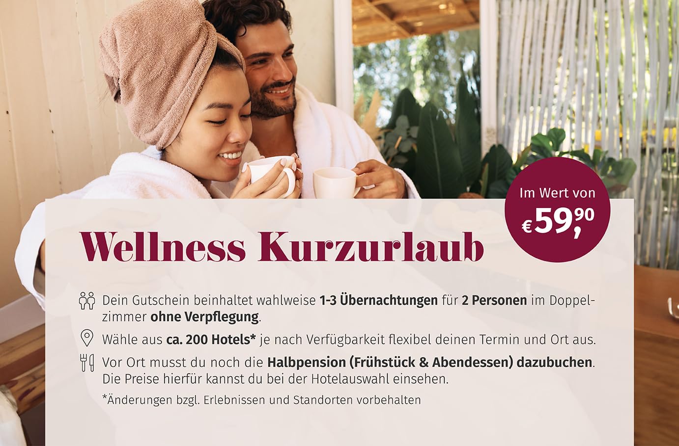 mydays Geschenkgutschein: Wellnessurlaub für 2