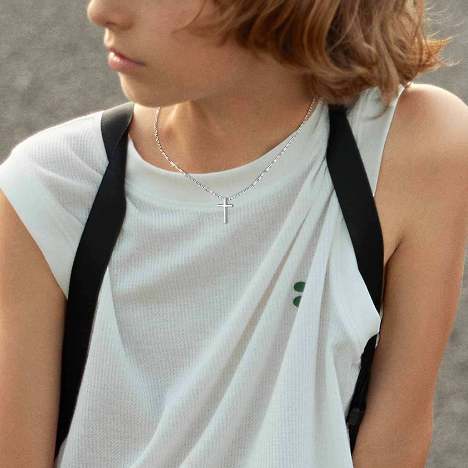 925 Sterling Silver Cross Necklace for Boys - Small Dainty Faith Cross Necklaces for Kids Pendant Jewelry Gifts for Teenage, First Communion Baptism Birthday Easter - Image 3