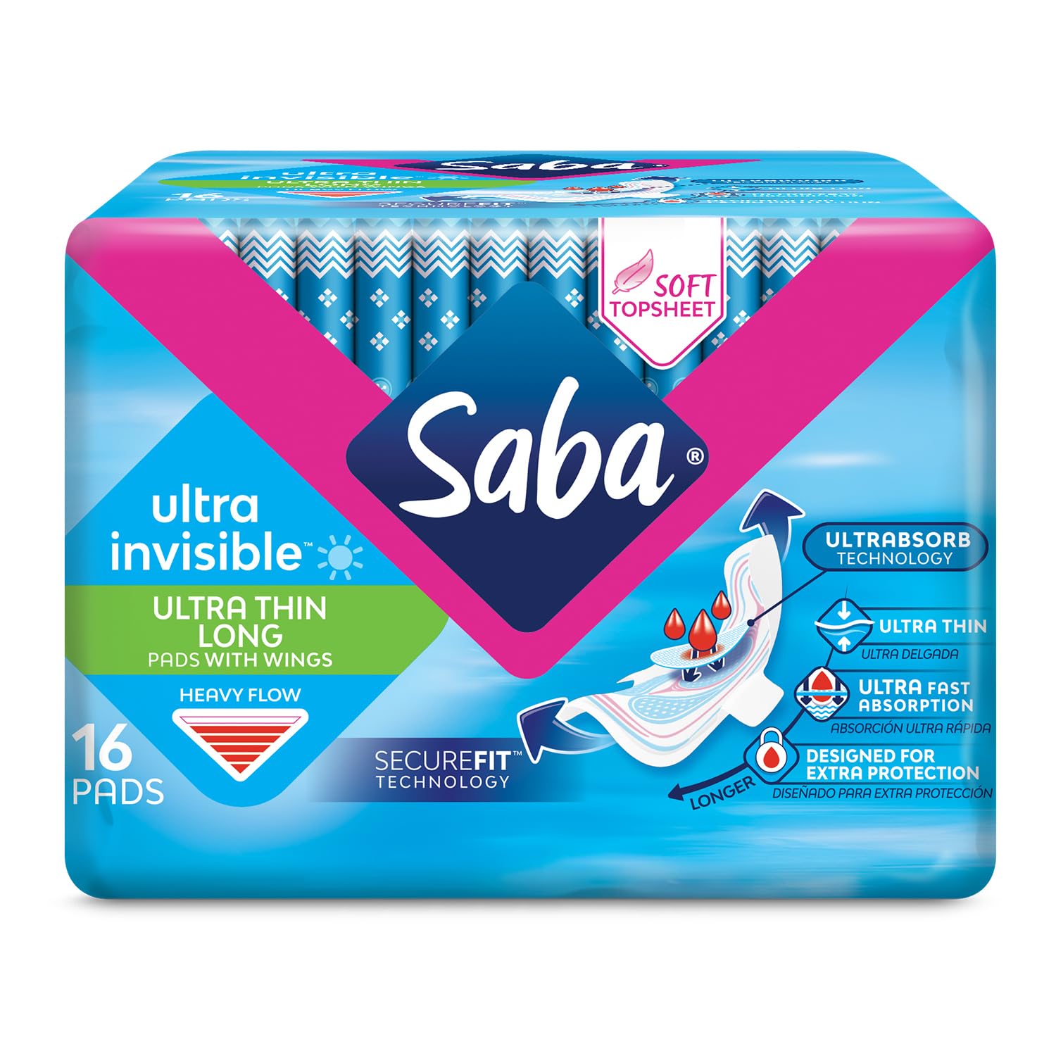 SABA Ultra Invisible Ultra Thin Long Pads