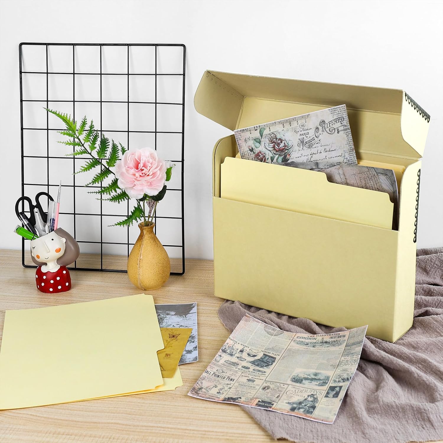 Lineco Archival Document Storage Box with Metal Edge, Acid-Free Tan Boxboard, Organize and Store Files, Prints, Photos, Letter-Sized Case 12.5" x 10.5" 2.5" Wide
