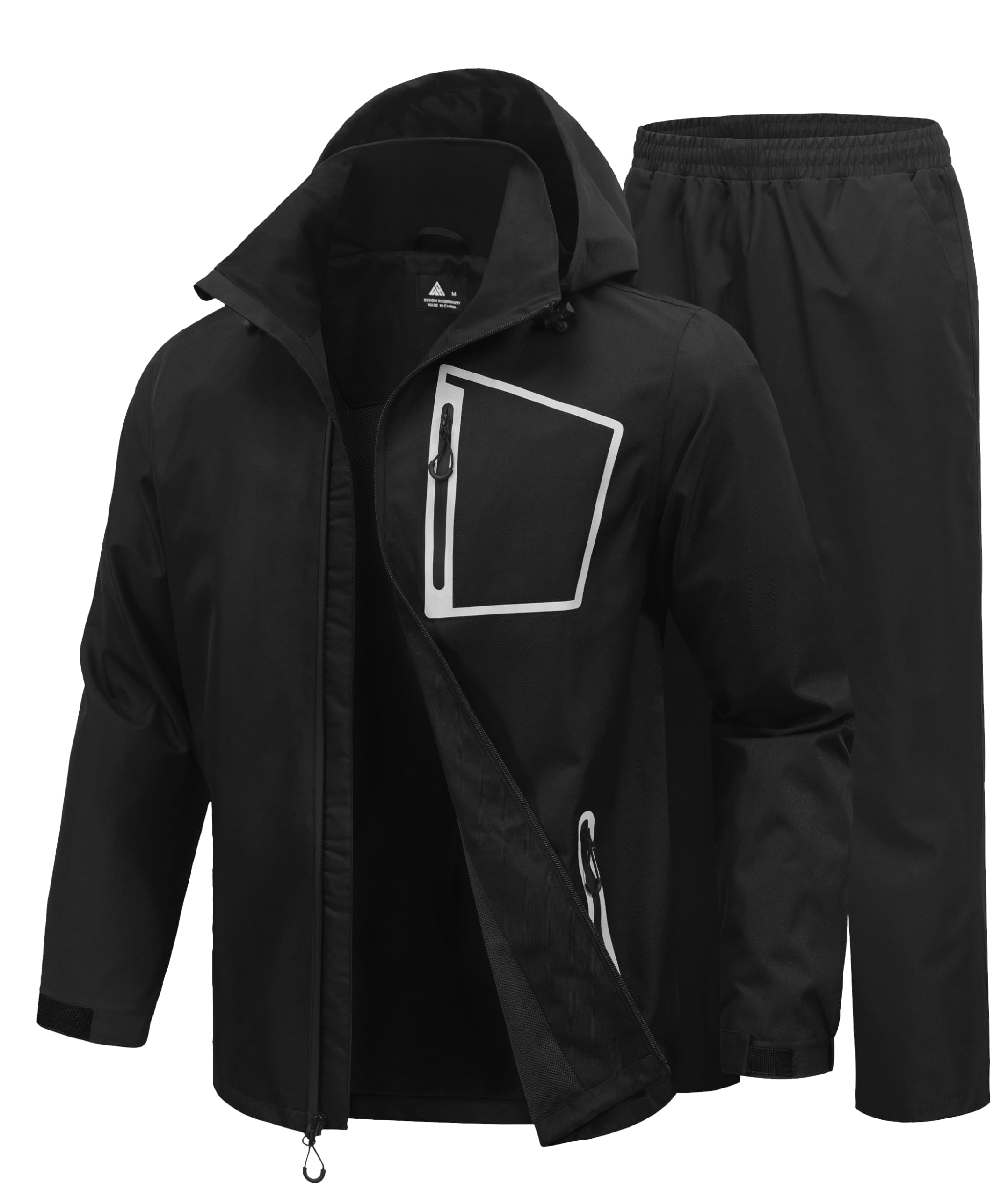 SWISSWELL Men's Rain Suits High Visibility Reflective Motorcycle Rain Gear Waterproof Breathable Jacket and Pants