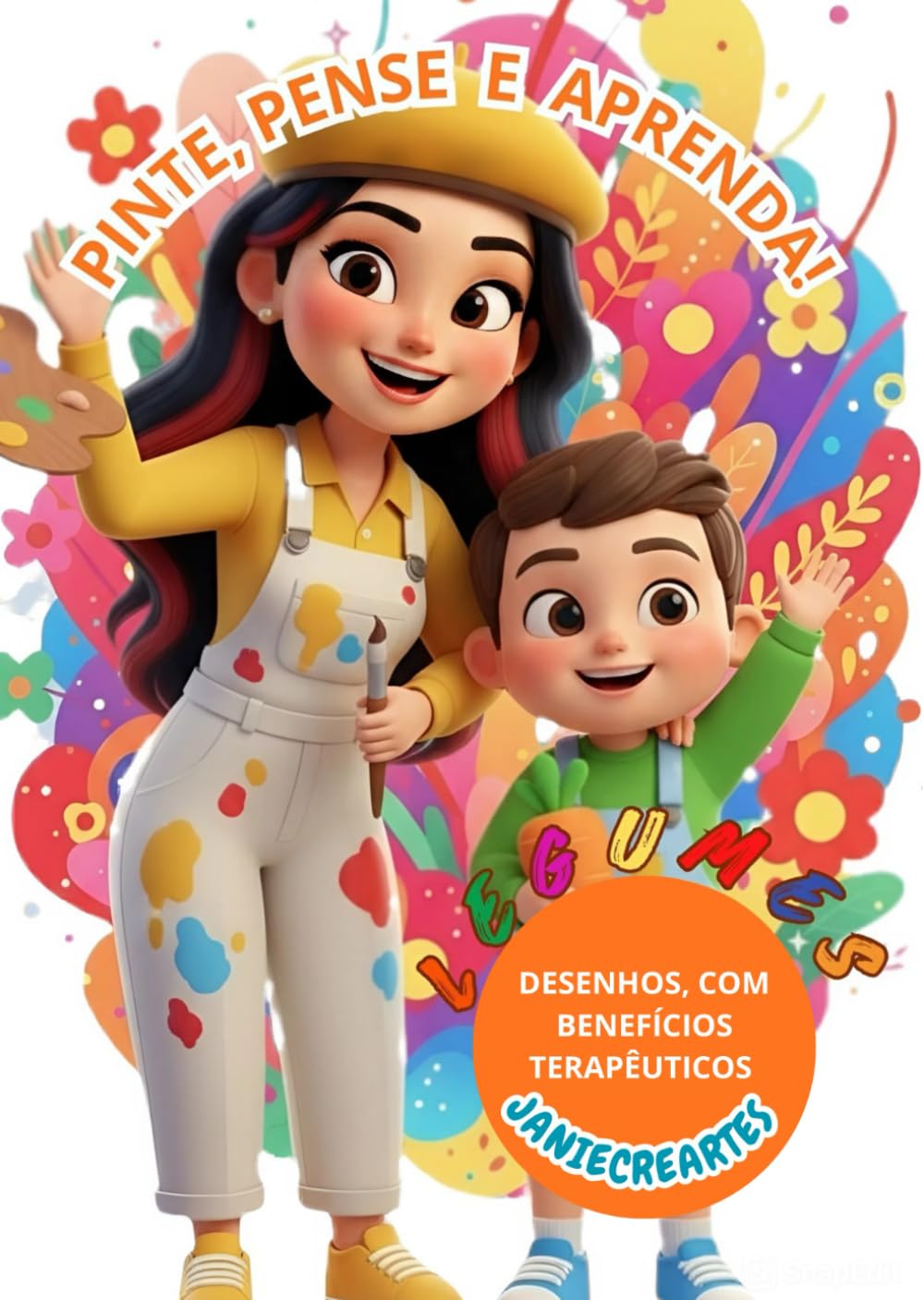 Pinte, pense e aprenda!: Livro para colorir , com benefícios terapêuticos e educativos. (Livro de colorir: pinte, pense e aprenda!)