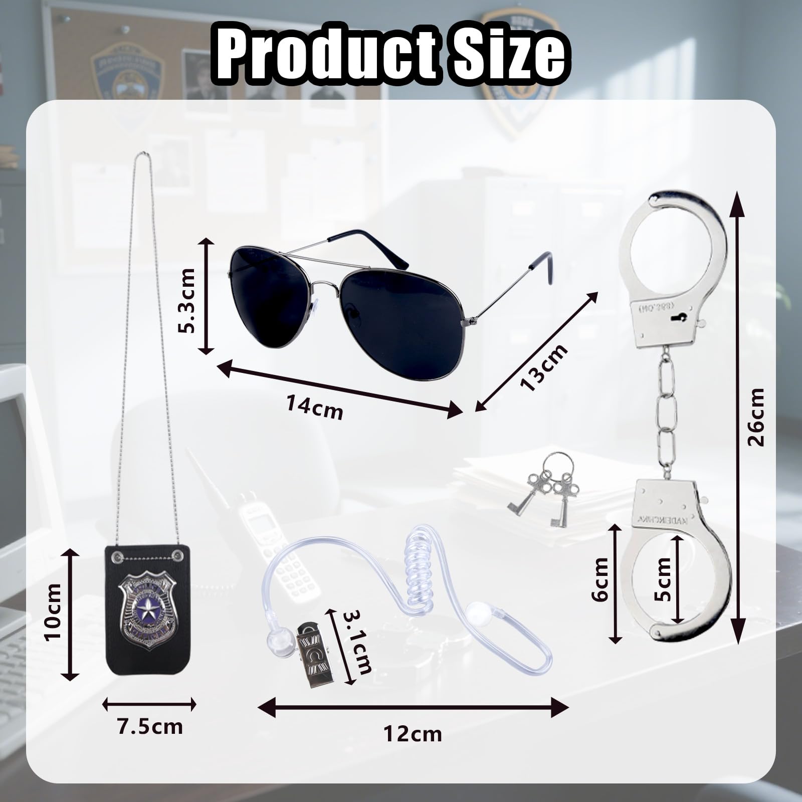 Kitimi Police Accessories, Costume Handcuffs for Police Costume Women Halloween Costumes for Women & Men - Image 2