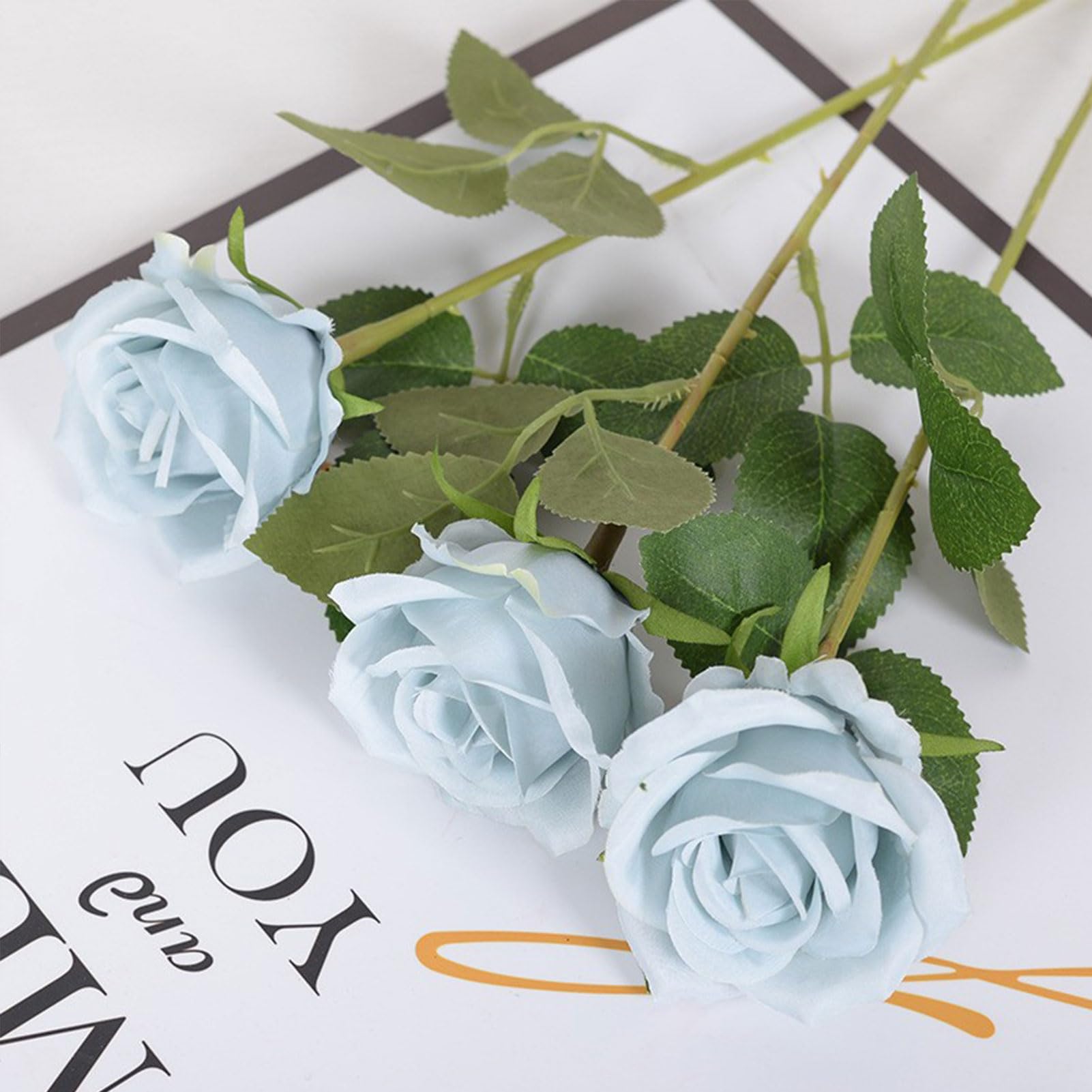 IUKnot Rose artificiali 10 pezzi bouquet di fiori aperti finti steli di rosa per la composizione di matrimoni, bouquet da sposa, centrotavola, fiori in finta seta (Coral Peach