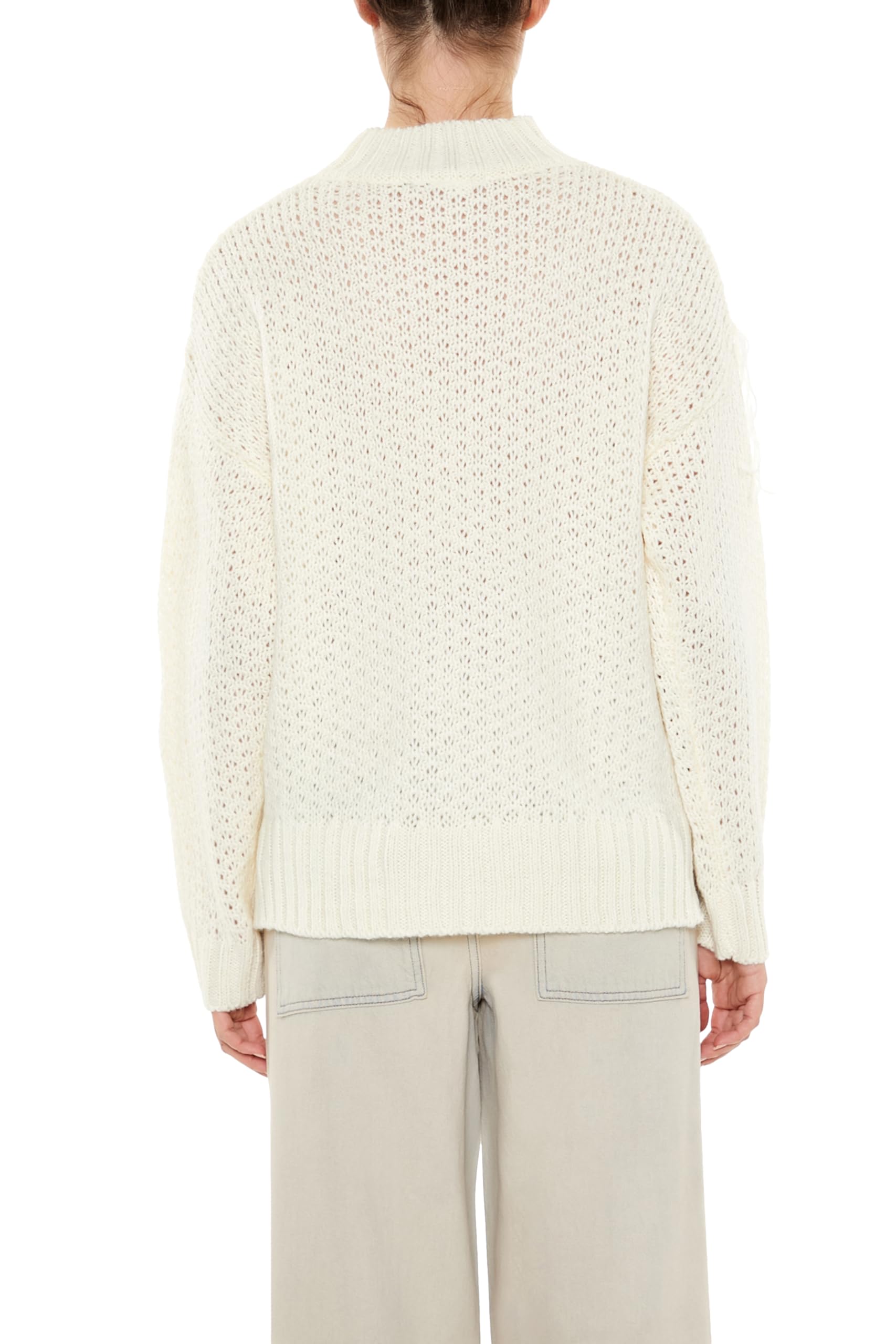 Forever 21 Maglione da donna con collo a lupetto con frange