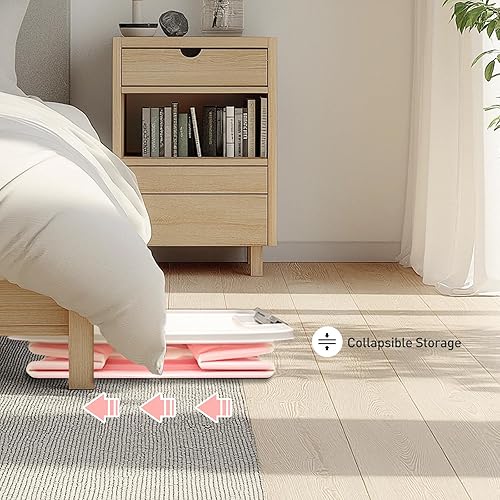 Miniatura 6 de Contenedores de almacenamiento grandes de 56 cuartos de galón de color rosa con tapas, contenedores de almacenamiento plegables de plástico,